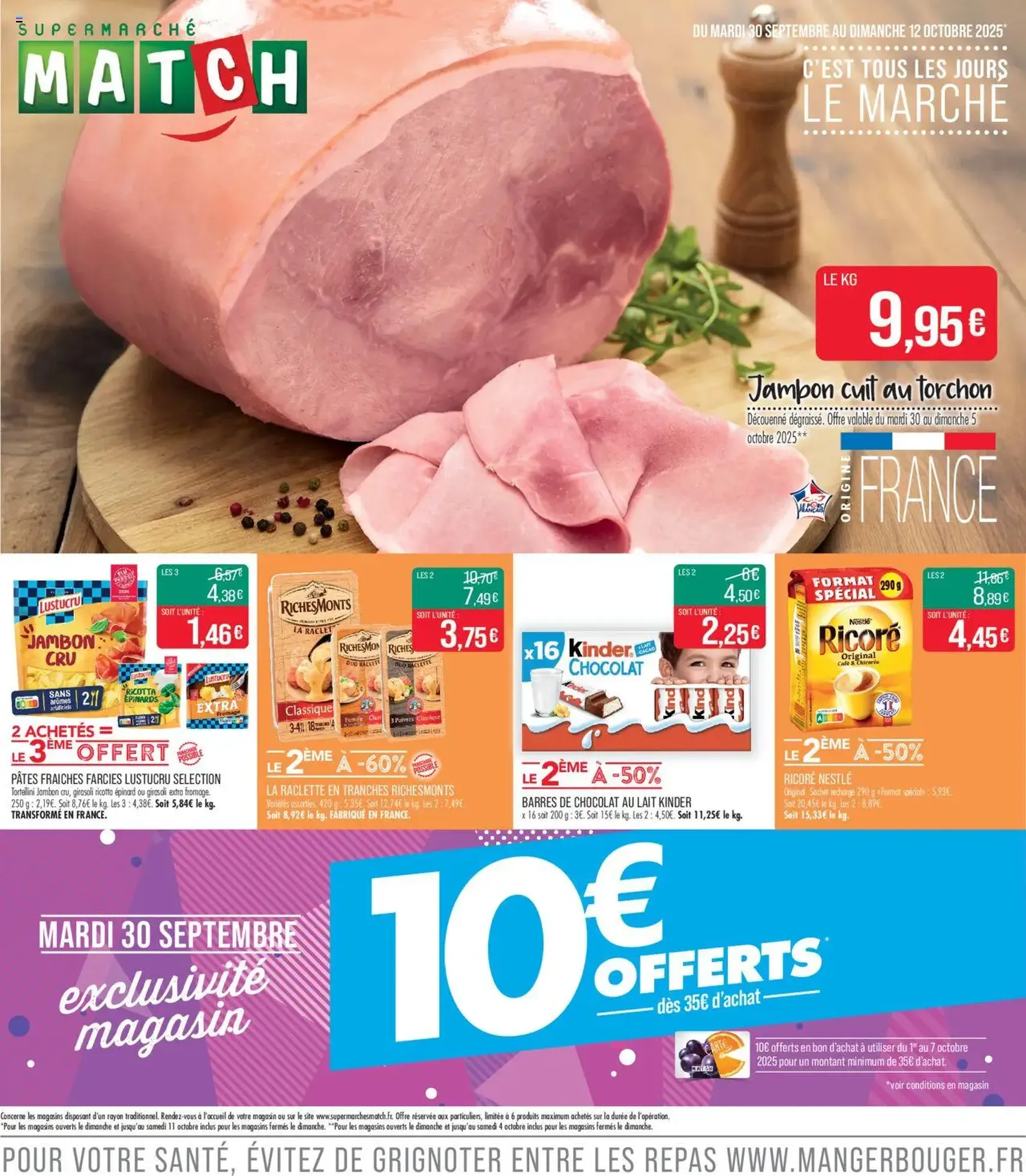 Match Supermarché catalogue - brochure valable à partir du 30/09/2025, page 1 sur 26