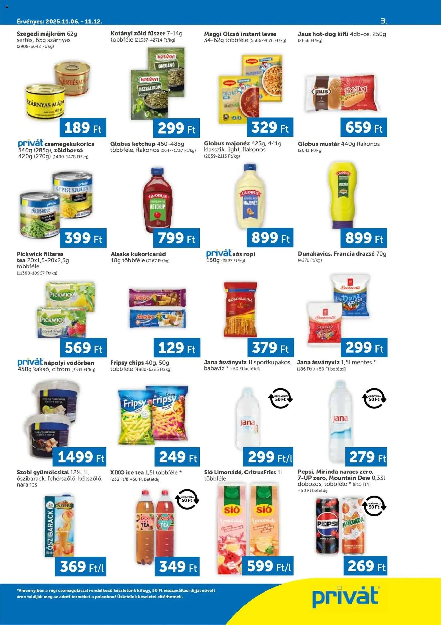 PRIVÁT Akciós újság - 2025.11.06. érvényes szórólap 3 oldal 4 oldalból
