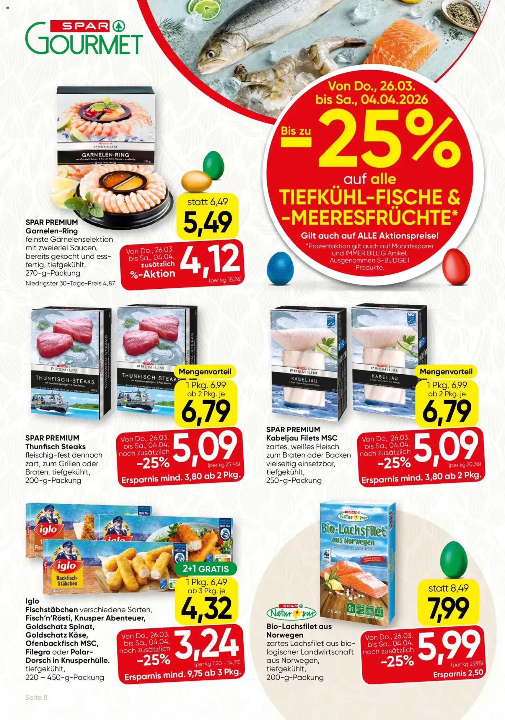 SPAR Gourmet Flugblatt - Gültiger Prospekt ab 26.03.2026, Seite 8 von insgesamt 12