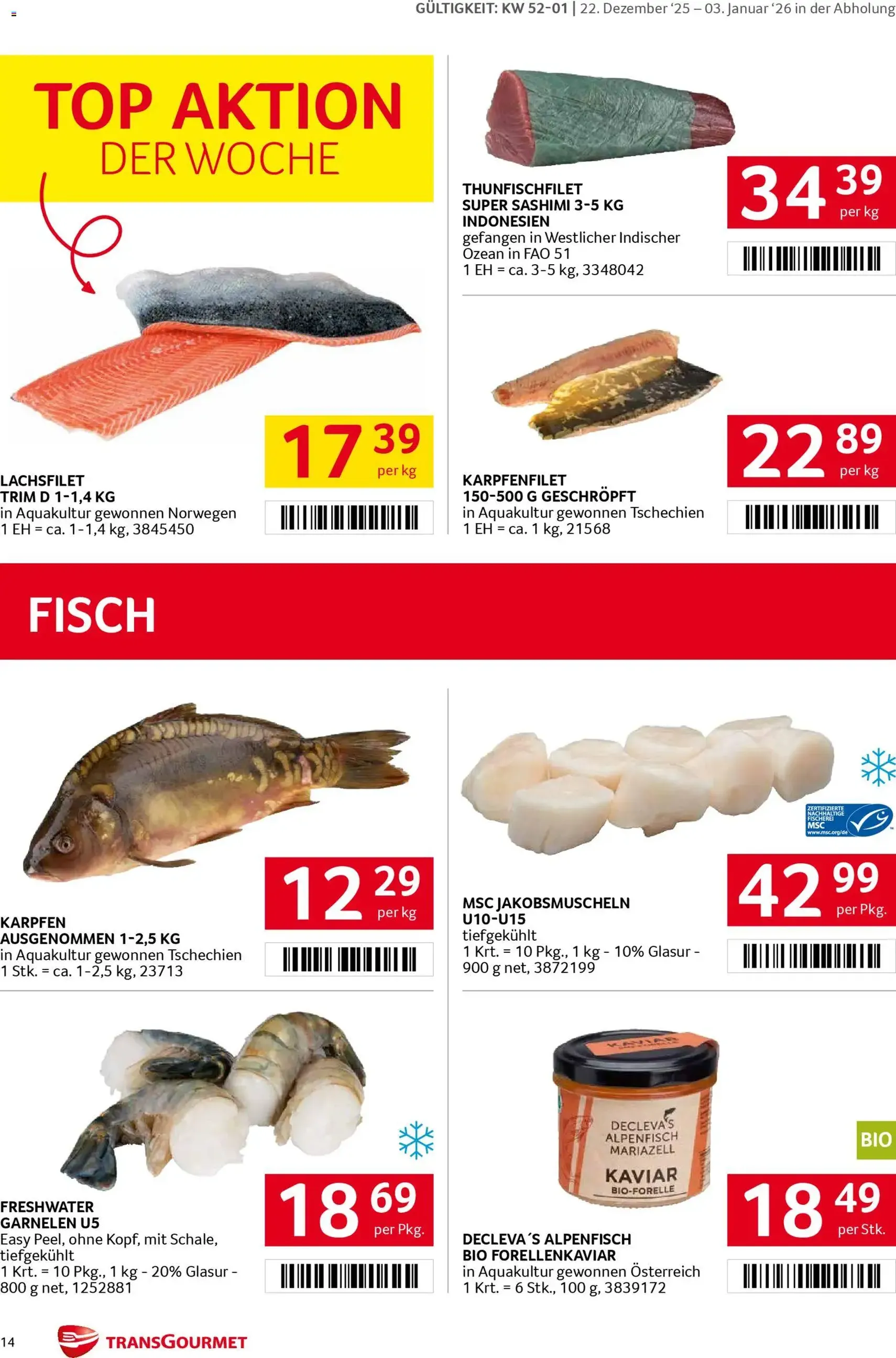 Transgourmet Flugblatt - Gültiger Prospekt ab 22.12.2025, Seite 14 von insgesamt 36