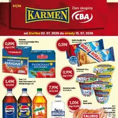 KARMEN CBA leták - náhľad letáku platný od 02.07.2026