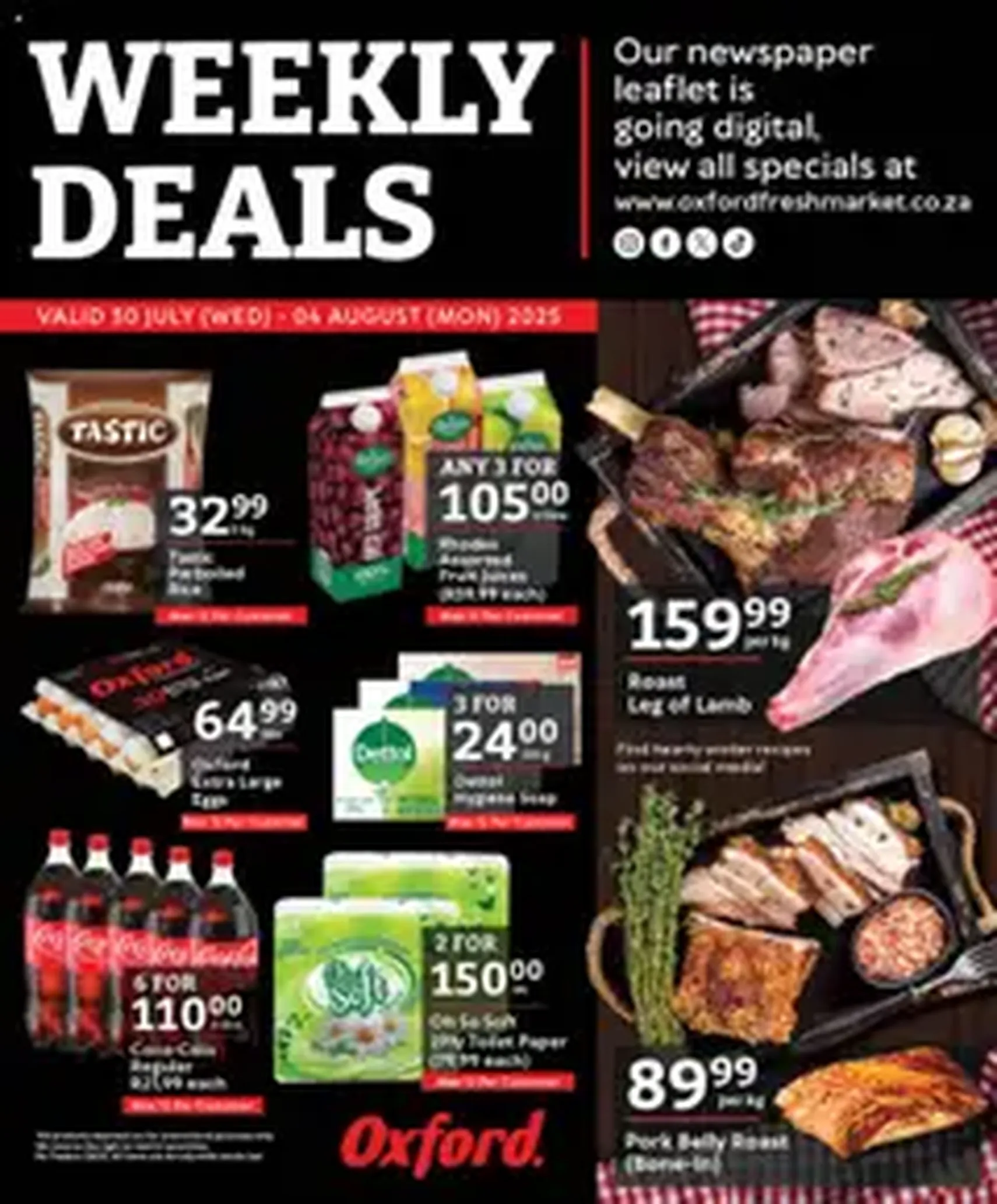 Oxford Freshmarket Specials - valid flyer from 30/07/2025, page 1 of 1