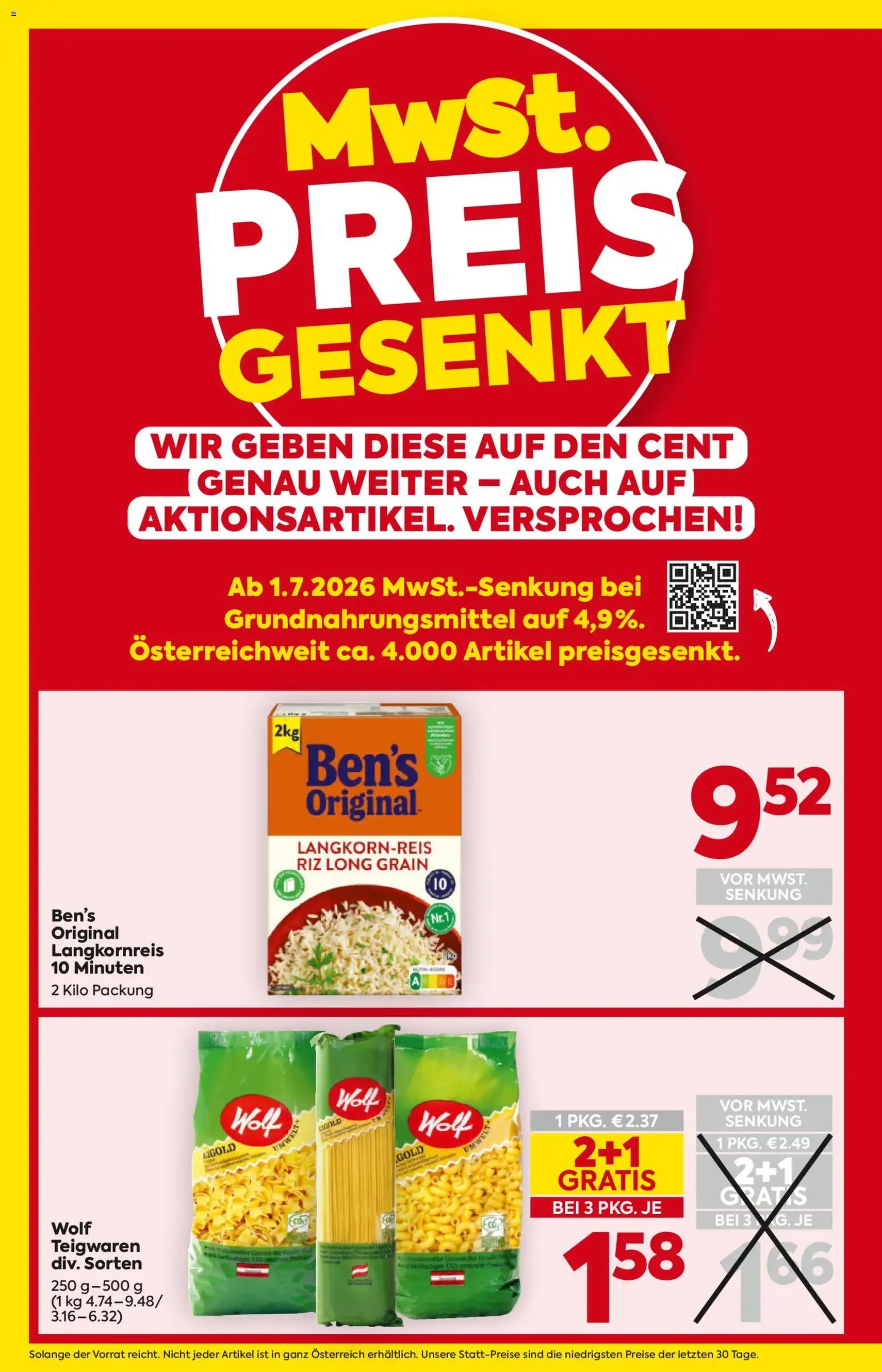 Billa - Flugblatt - Gültiger Prospekt ab 01.07.2026, Seite 4 von insgesamt 16