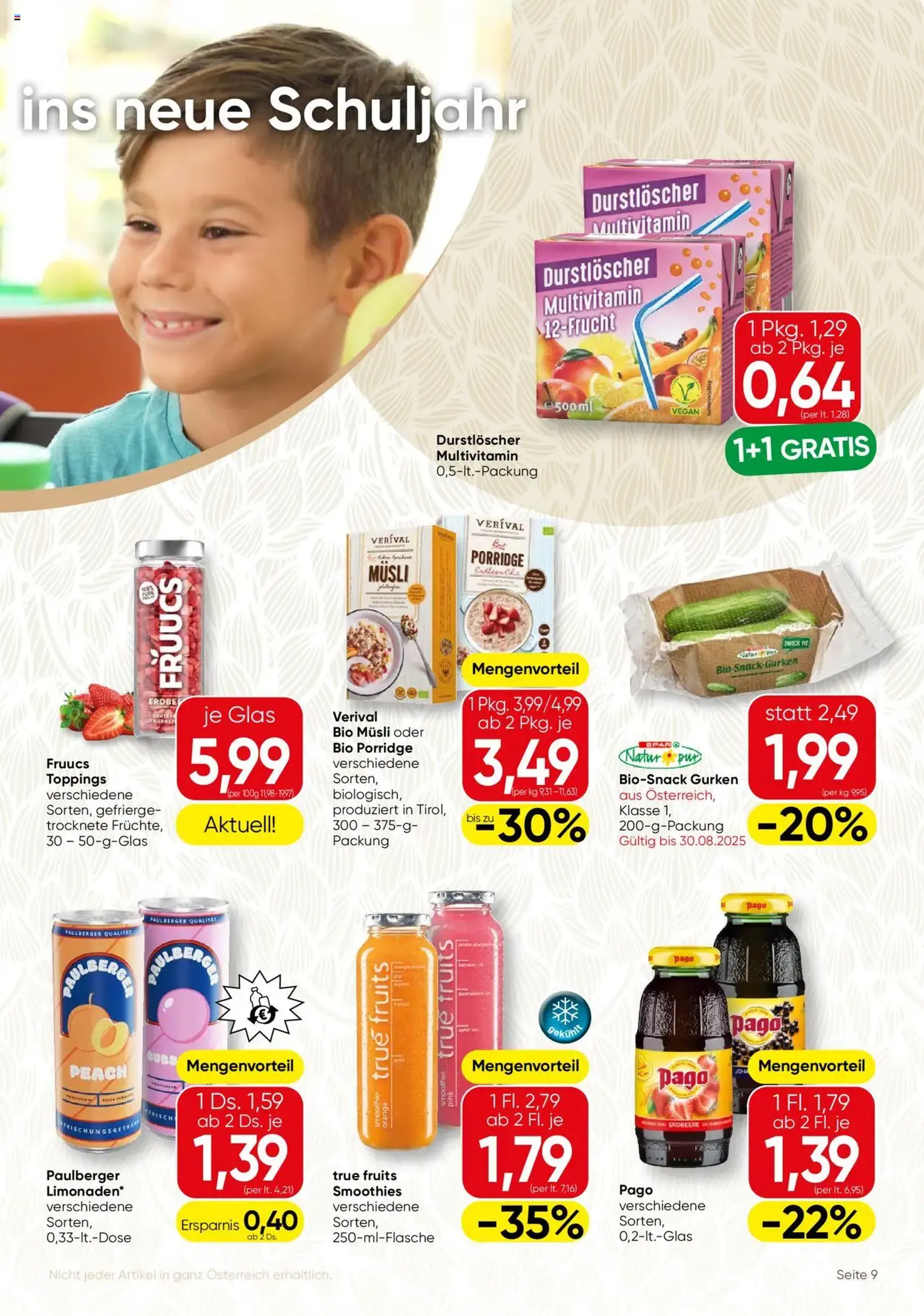 SPAR Gourmet Flugblatt - Gültiger Prospekt ab 28.08.2025, Seite 9 von insgesamt 12