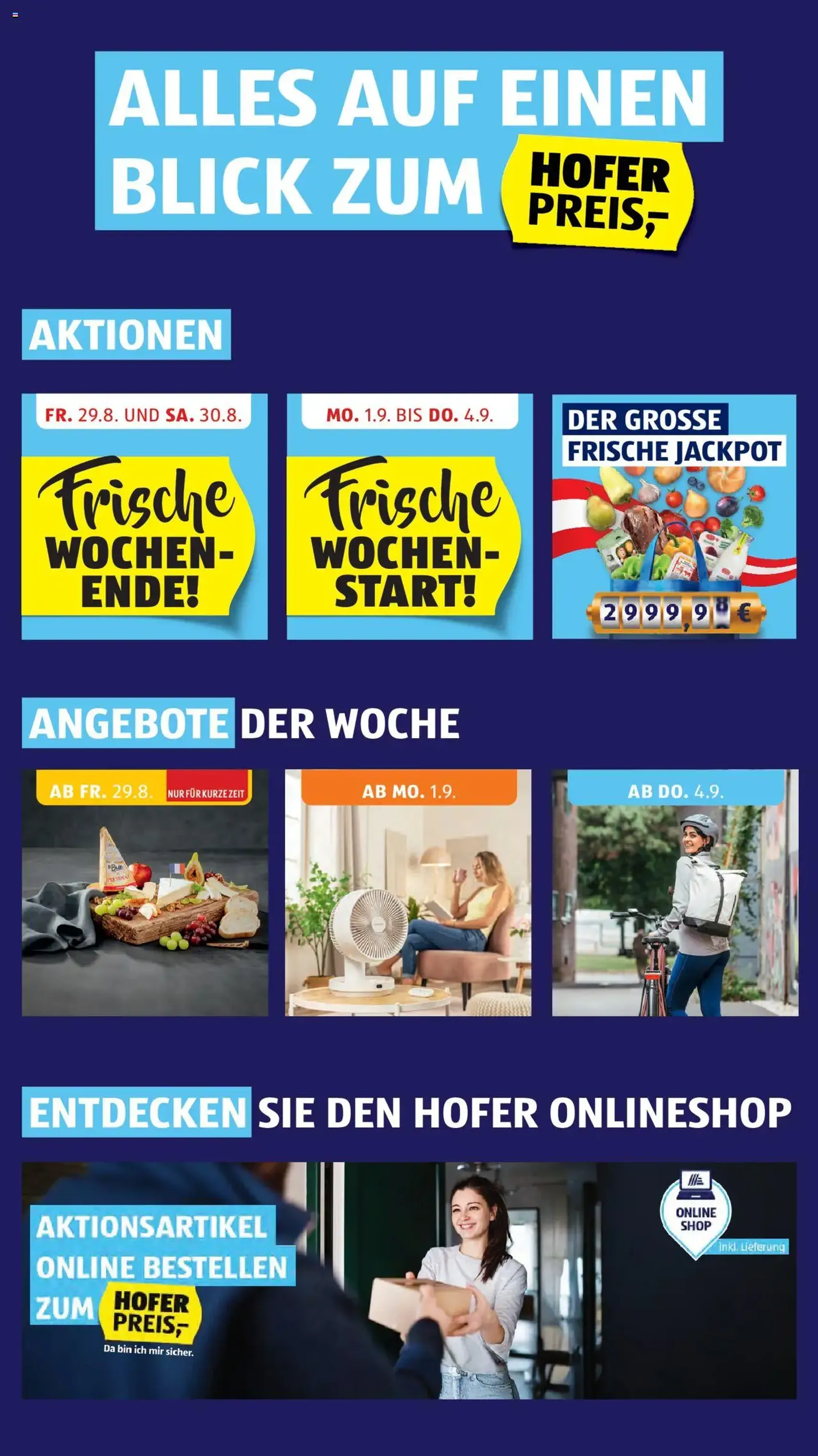 Hofer Flugblatt - Gültiger Prospekt ab 29.08.2025, Seite 2 von insgesamt 37