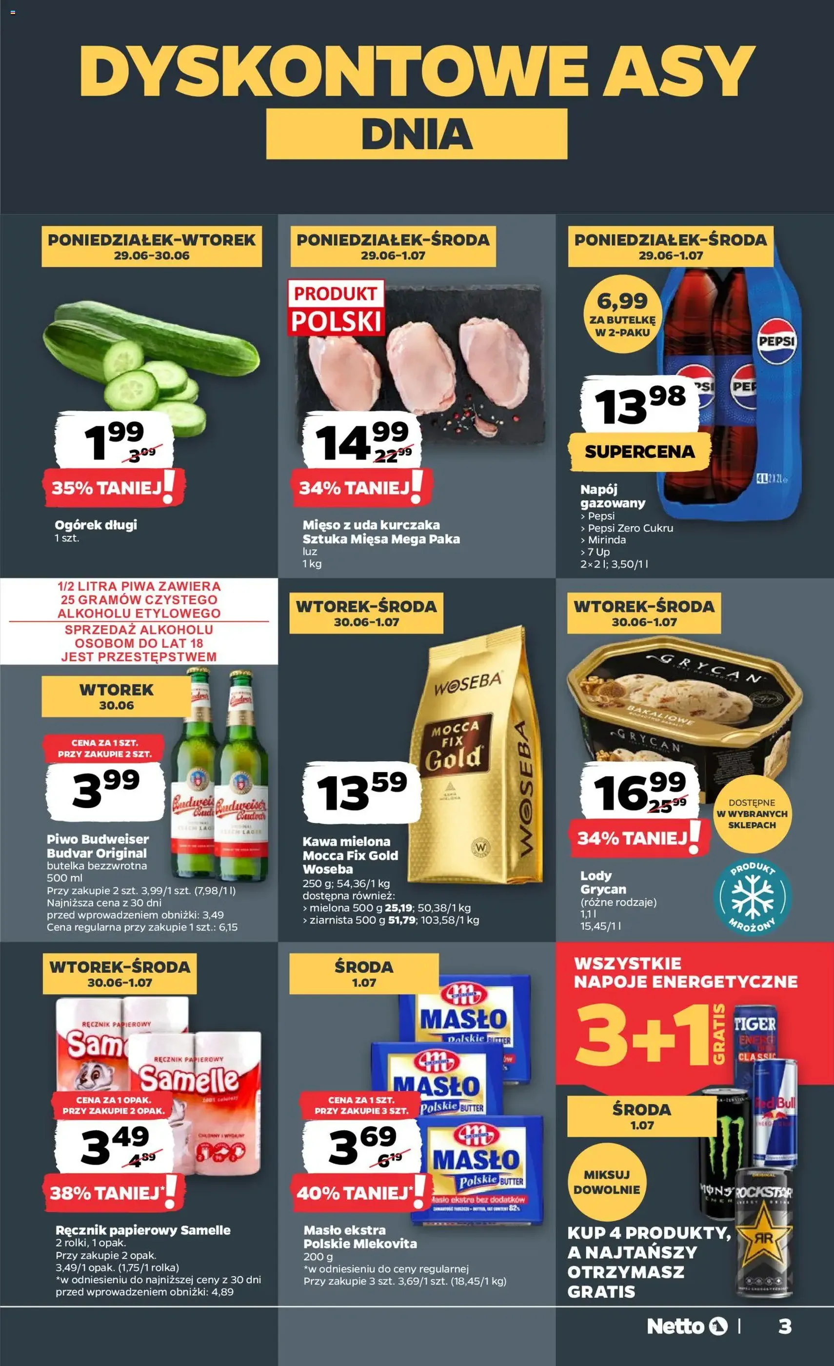 Netto gazetka od poniedziałku spożywcza - ważny gazetka od 29.06.2026 strona 3 z 37
