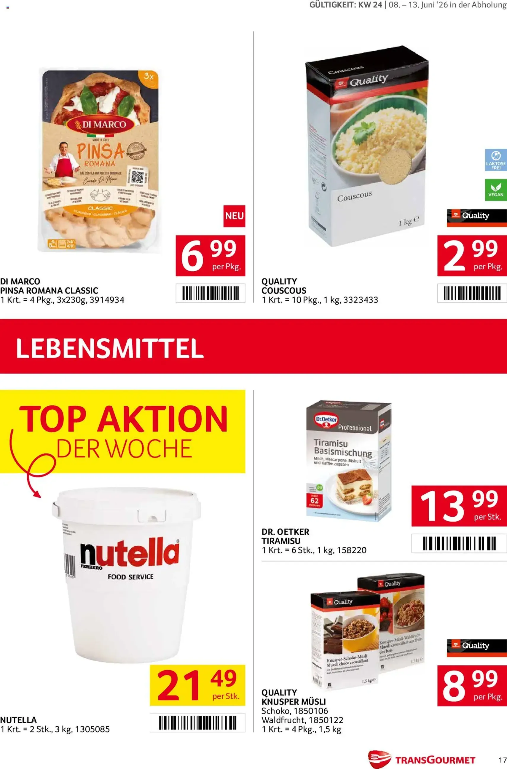 Transgourmet Flugblatt - Gültiger Prospekt ab 08.06.2026, Seite 17 von insgesamt 36