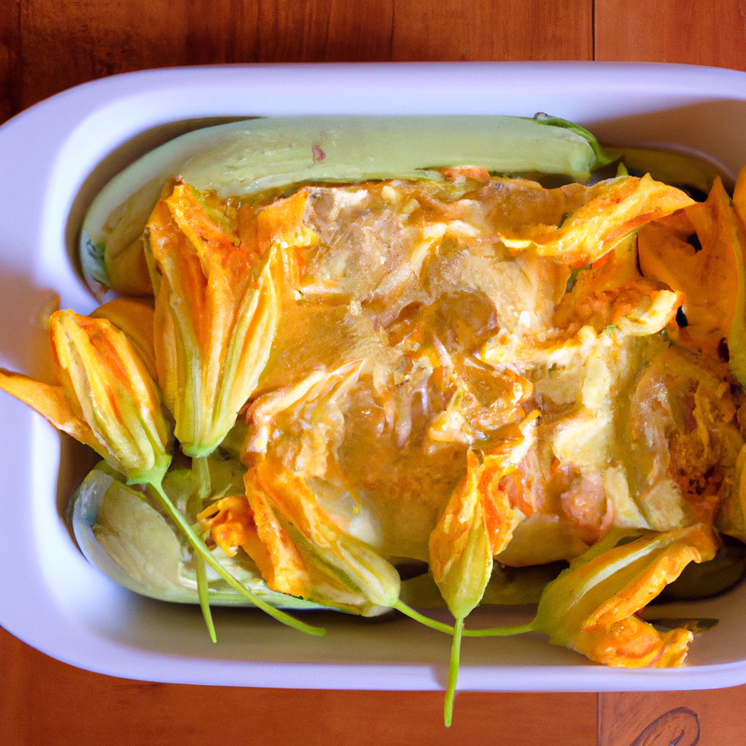 Frittata con fiori di zucca