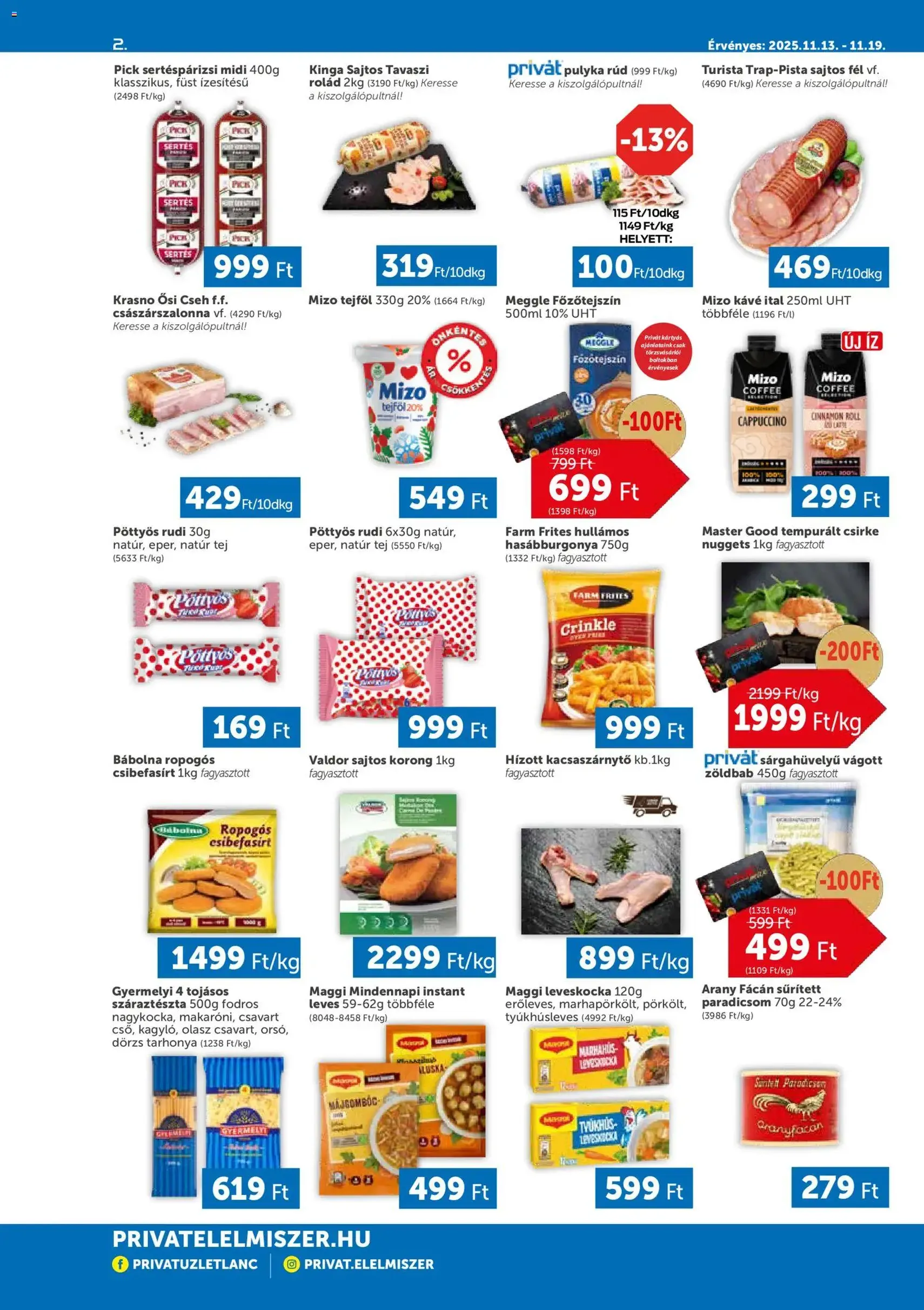 PRIVÁT Akciós újság - 2025.11.13. érvényes szórólap 2 oldal 4 oldalból