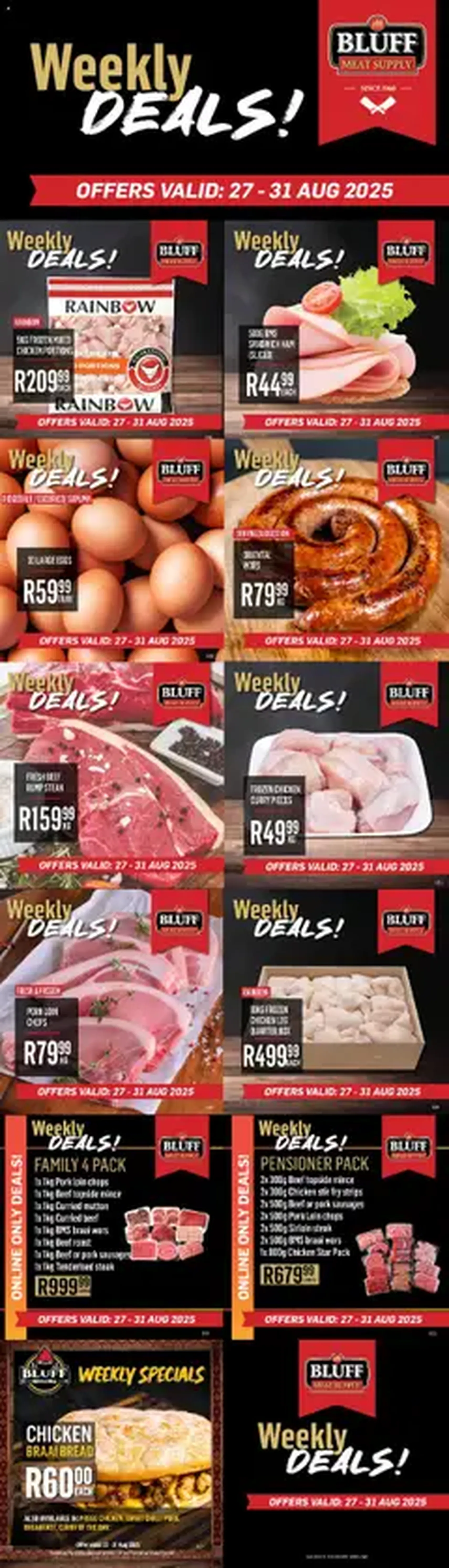 Bluff Meat Supply - Weekly DEALS! - valid flyer from 27/08/2025, page 1 of 1