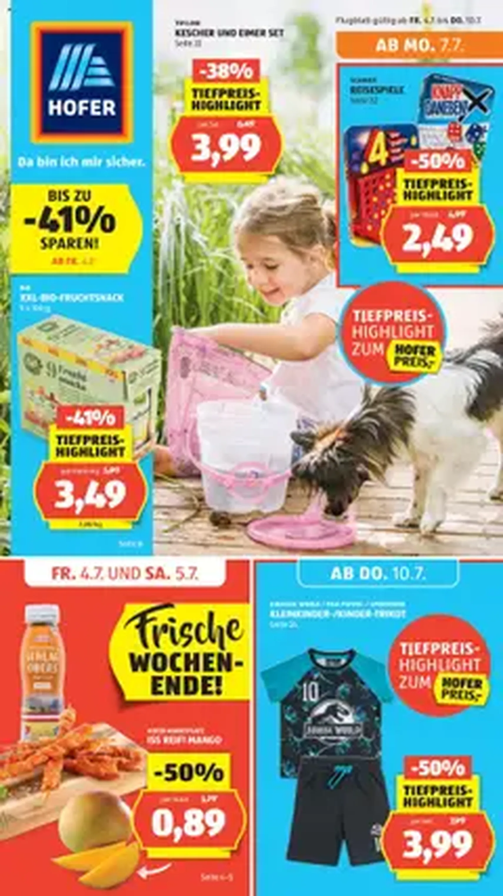 Hofer Flugblatt - Gültiger Prospekt ab 04.07.2025, Seite 1 von insgesamt 1
