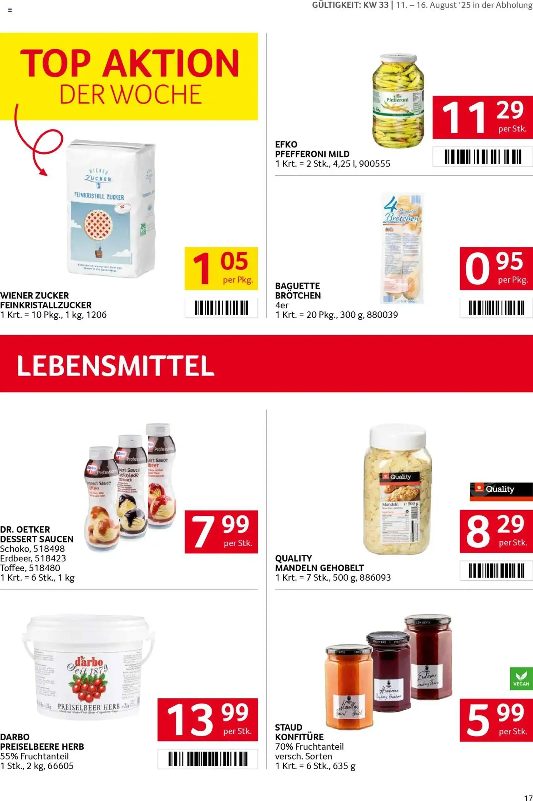 Transgourmet Flugblatt - Gültiger Prospekt ab 10.08.2025, Seite 17 von insgesamt 32 Transgourmet Flugblatt - Gültiger Prospekt ab 10.08.2025, Seite 17 von insgesamt 32