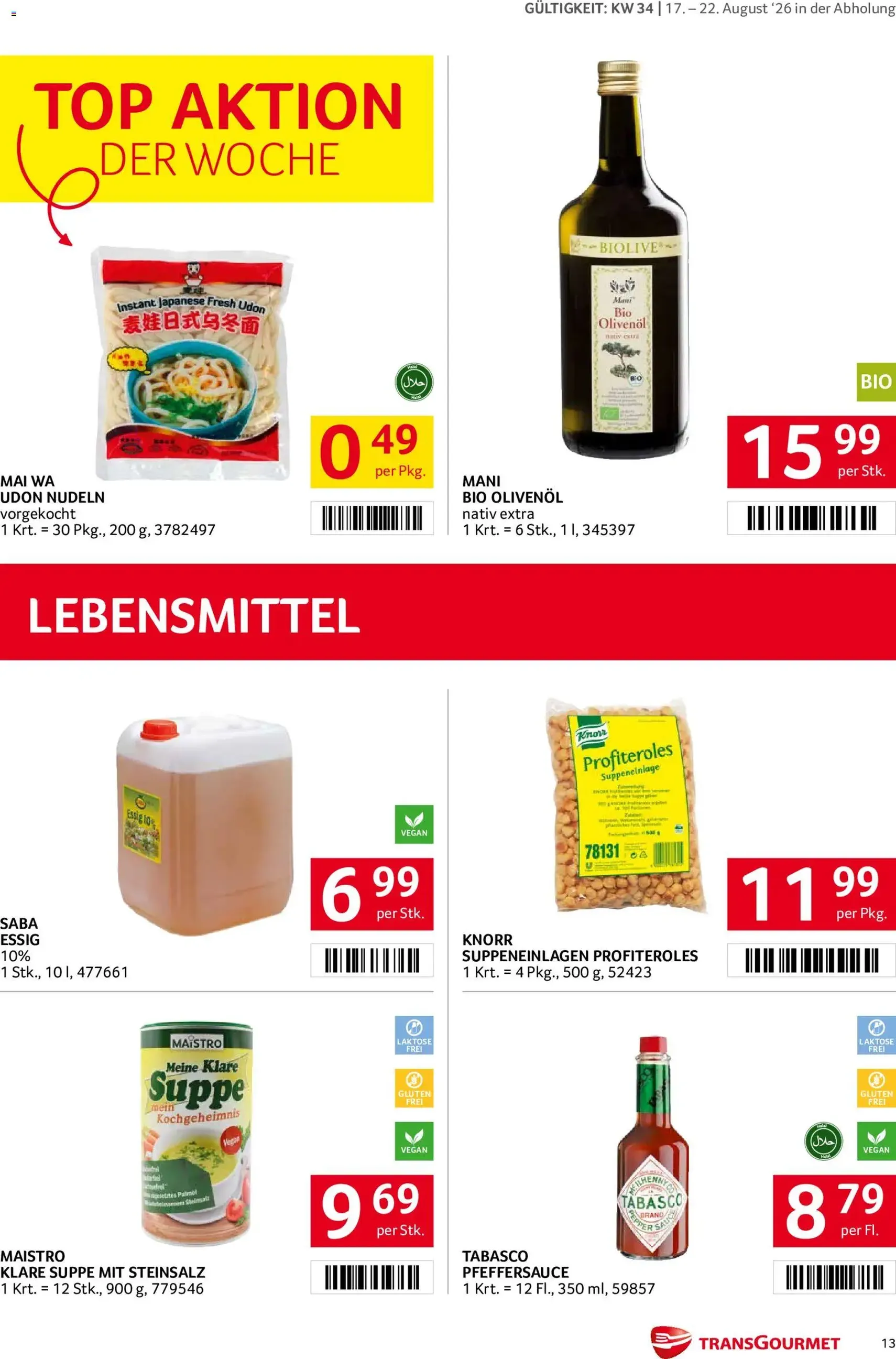Transgourmet Flugblatt - Gültiger Prospekt ab 17.08.2026, Seite 12 von insgesamt 27