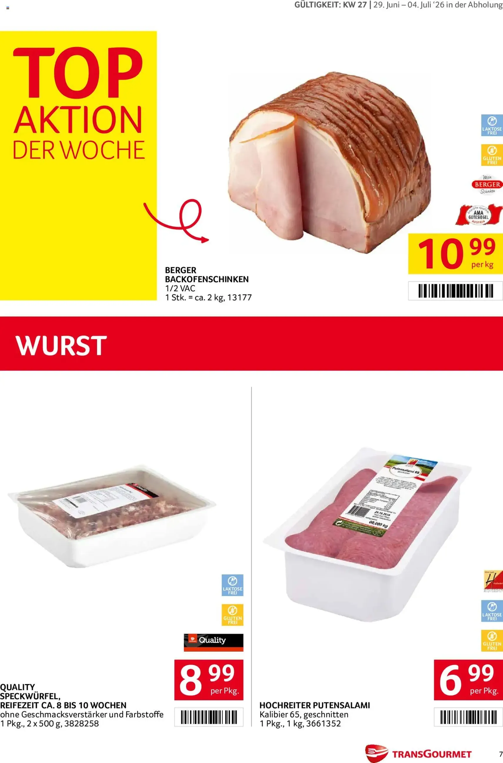Transgourmet Flugblatt - Gültiger Prospekt ab 29.06.2026, Seite 7 von insgesamt 28