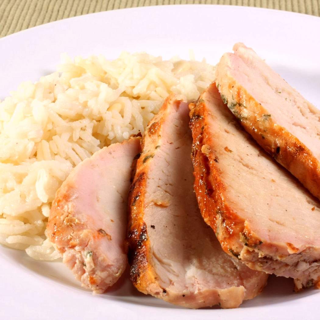 Filetto di maiale in salsa naturale con riso