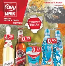 CBA Verex leták - náhľad letáku platný od 18.09.2025