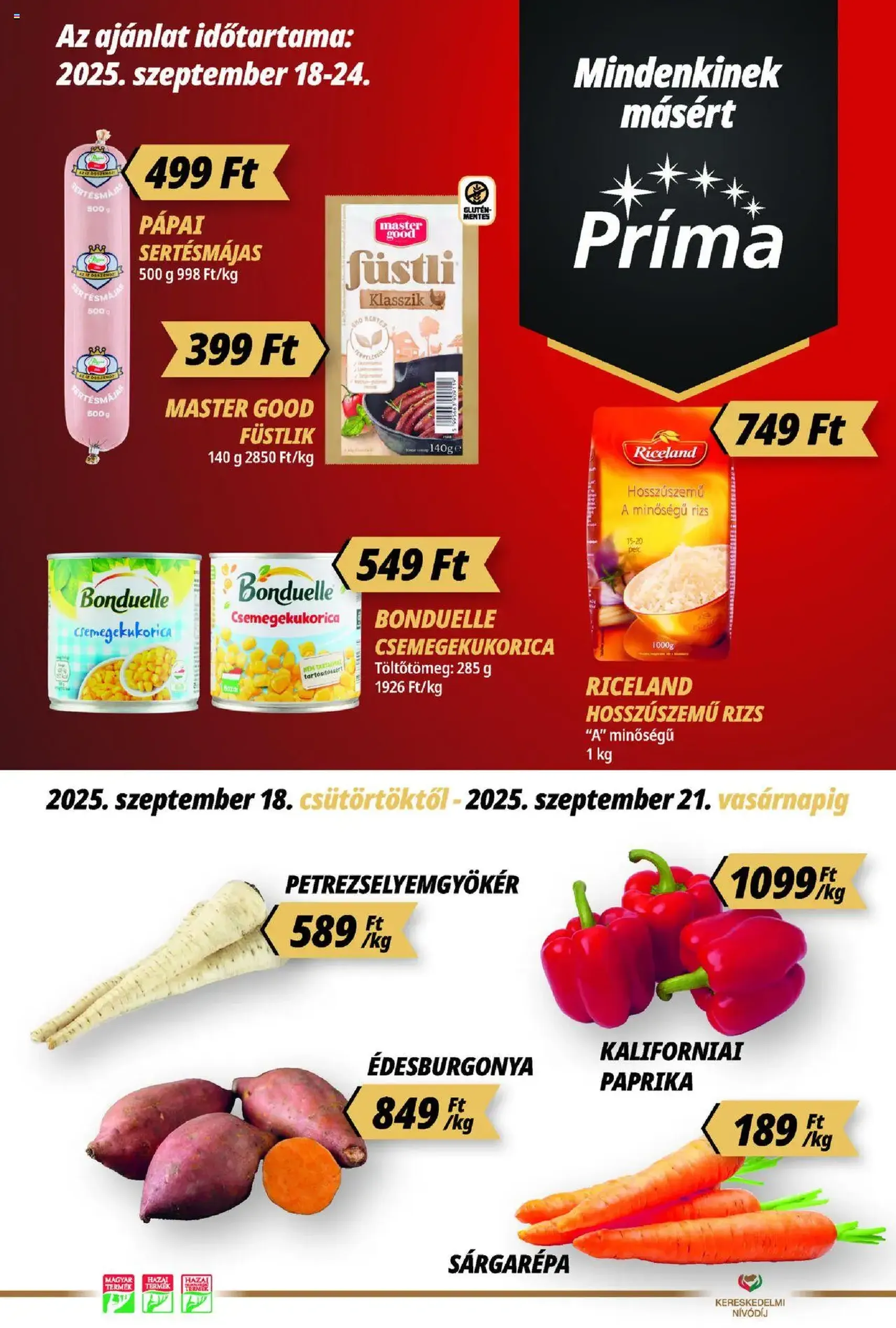 CBA Príma Akciós újság - 2025.09.18. érvényes szórólap 1 oldal 12 oldalból