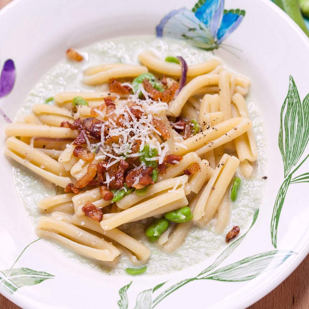 Pasta con le Fave e Pancetta