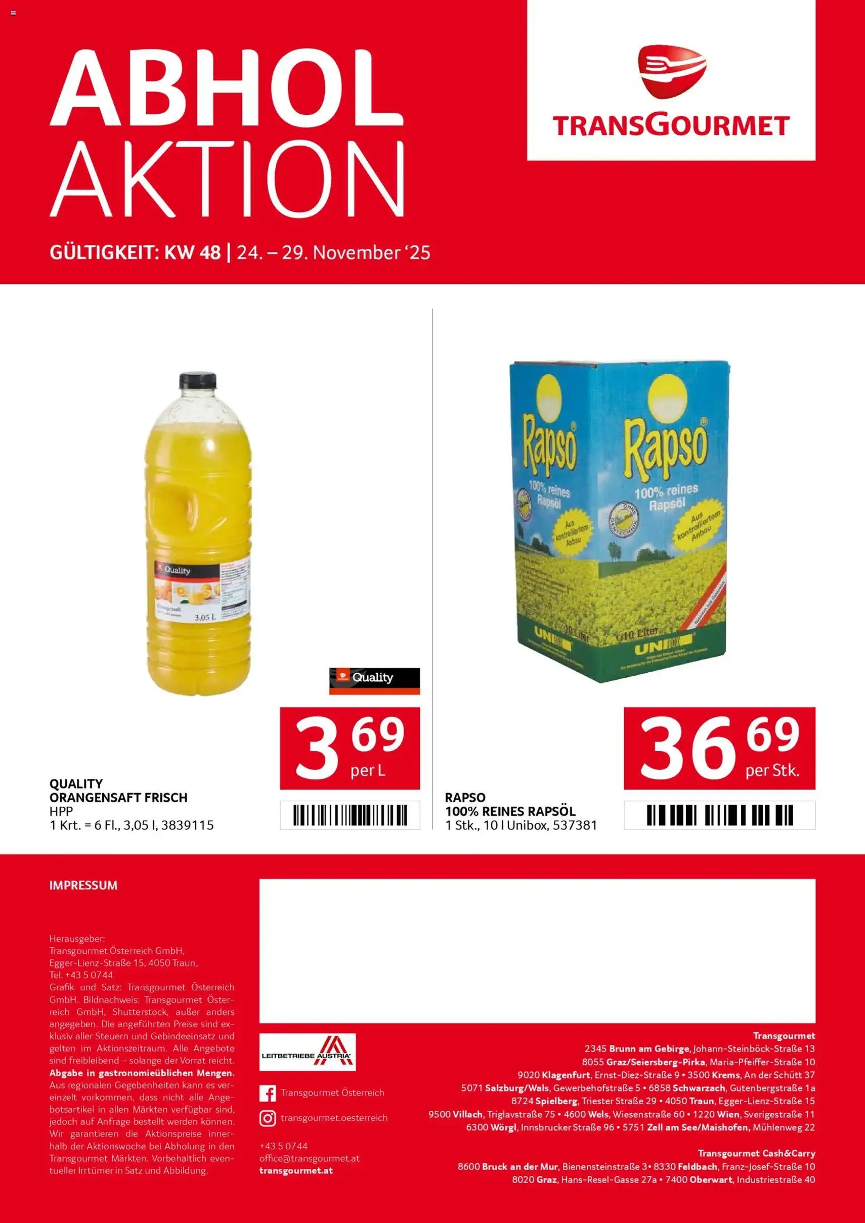 Transgourmet Flugblatt - Gültiger Prospekt ab 24.11.2025, Seite 32 von insgesamt 32