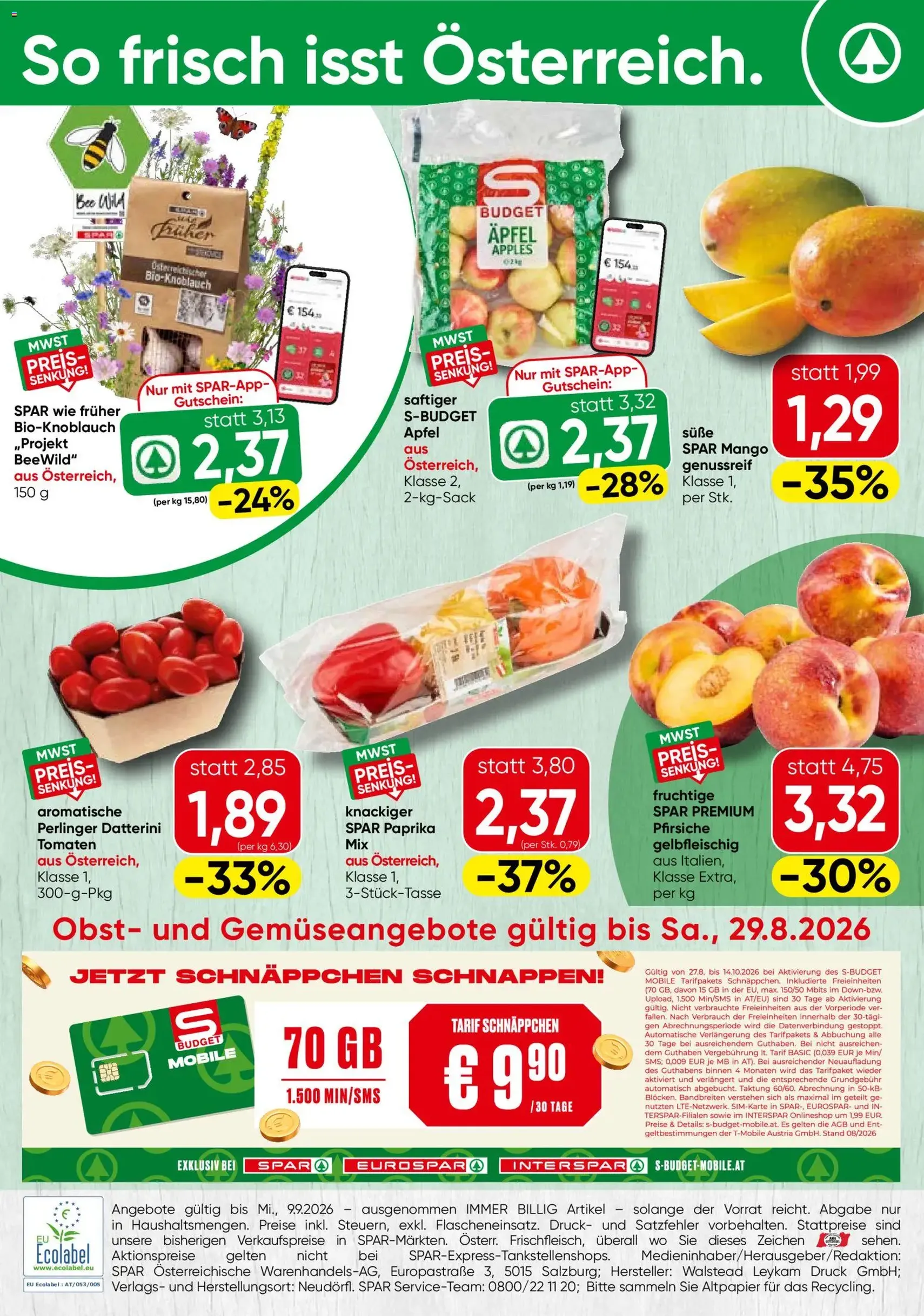 Spar - Flugblatt - Gültiger Prospekt ab 27.08.2026, Seite 20 von insgesamt 20