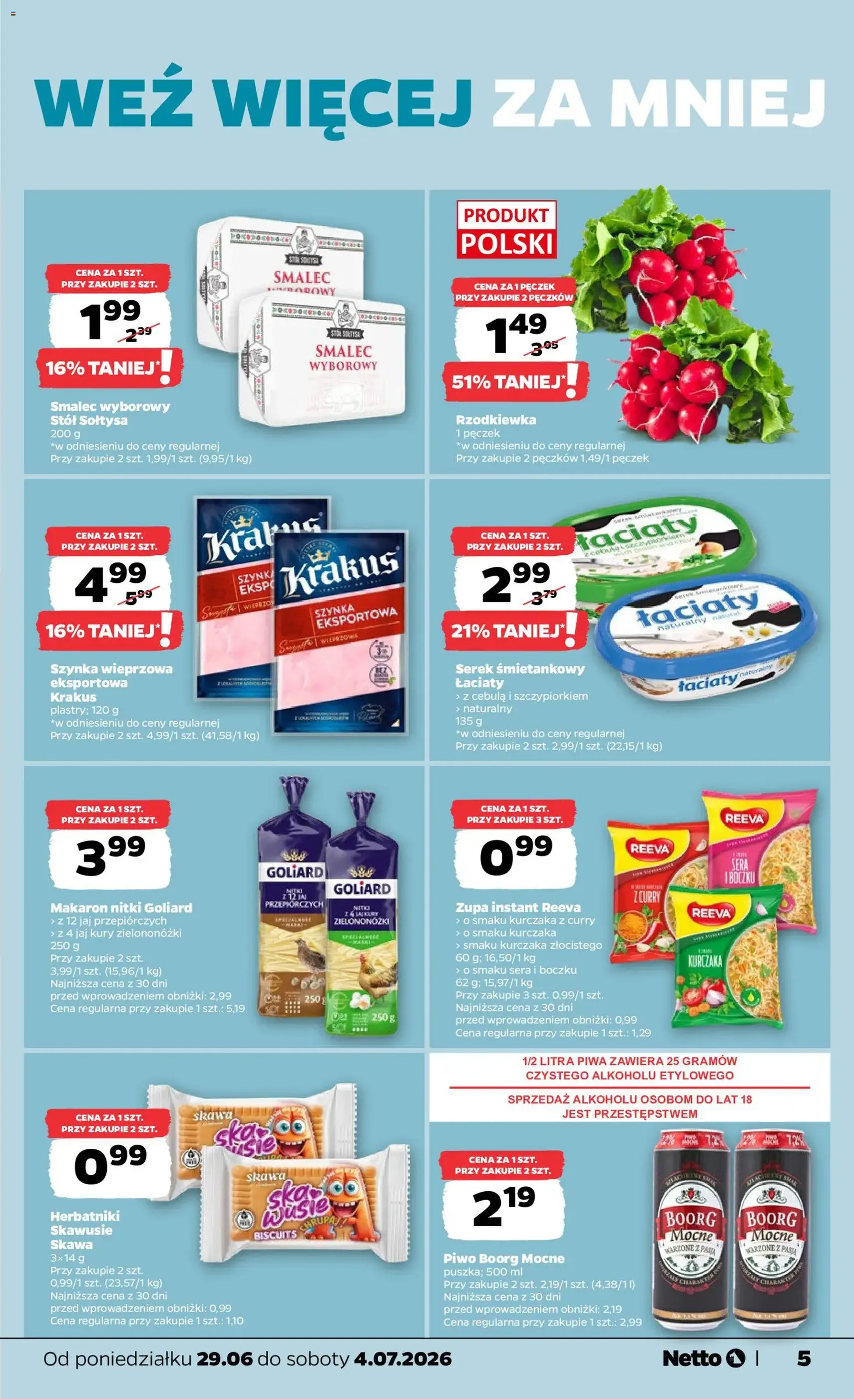 Netto gazetka od poniedziałku spożywcza - ważny gazetka od 29.06.2026 strona 5 z 37