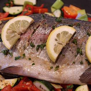Recipe preview Baked Whole Rainbow Trout with Lemon