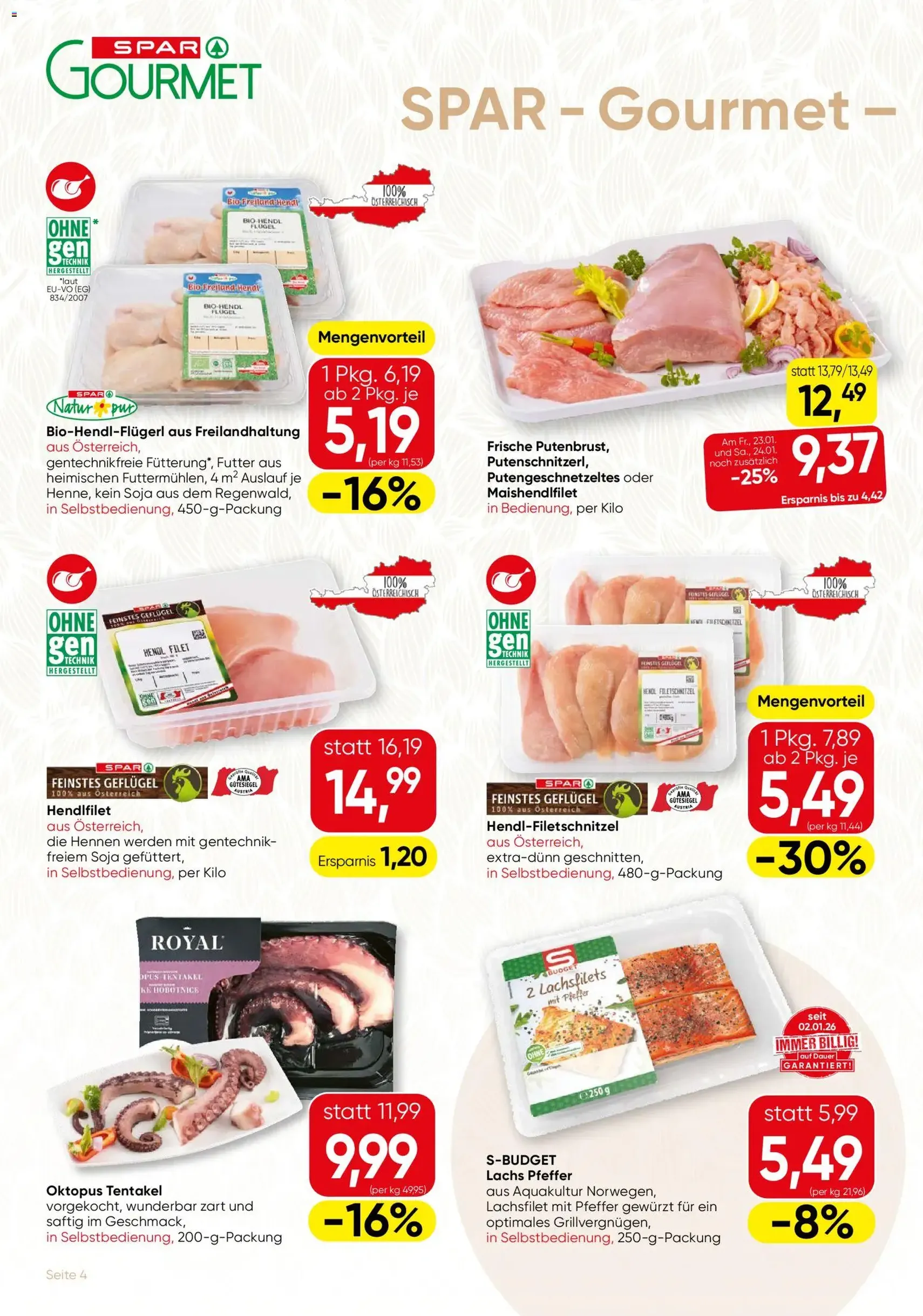 SPAR Gourmet Flugblatt - Gültiger Prospekt ab 22.01.2026, Seite 4 von insgesamt 8