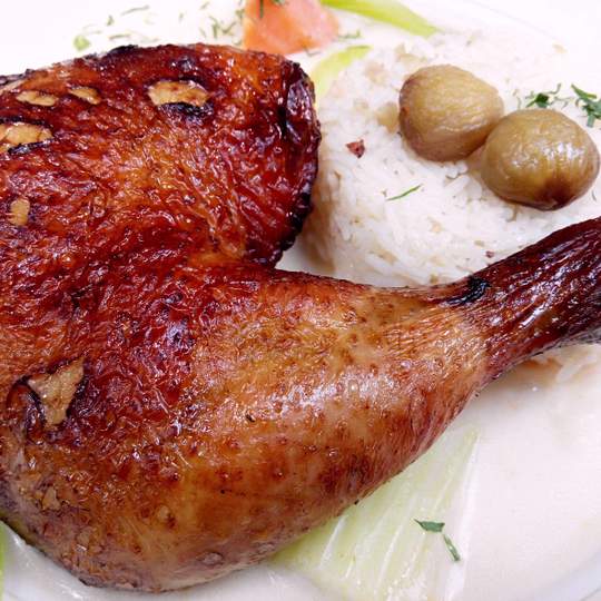 Anteprima ricetta Cosce di pollo arrosto con riso