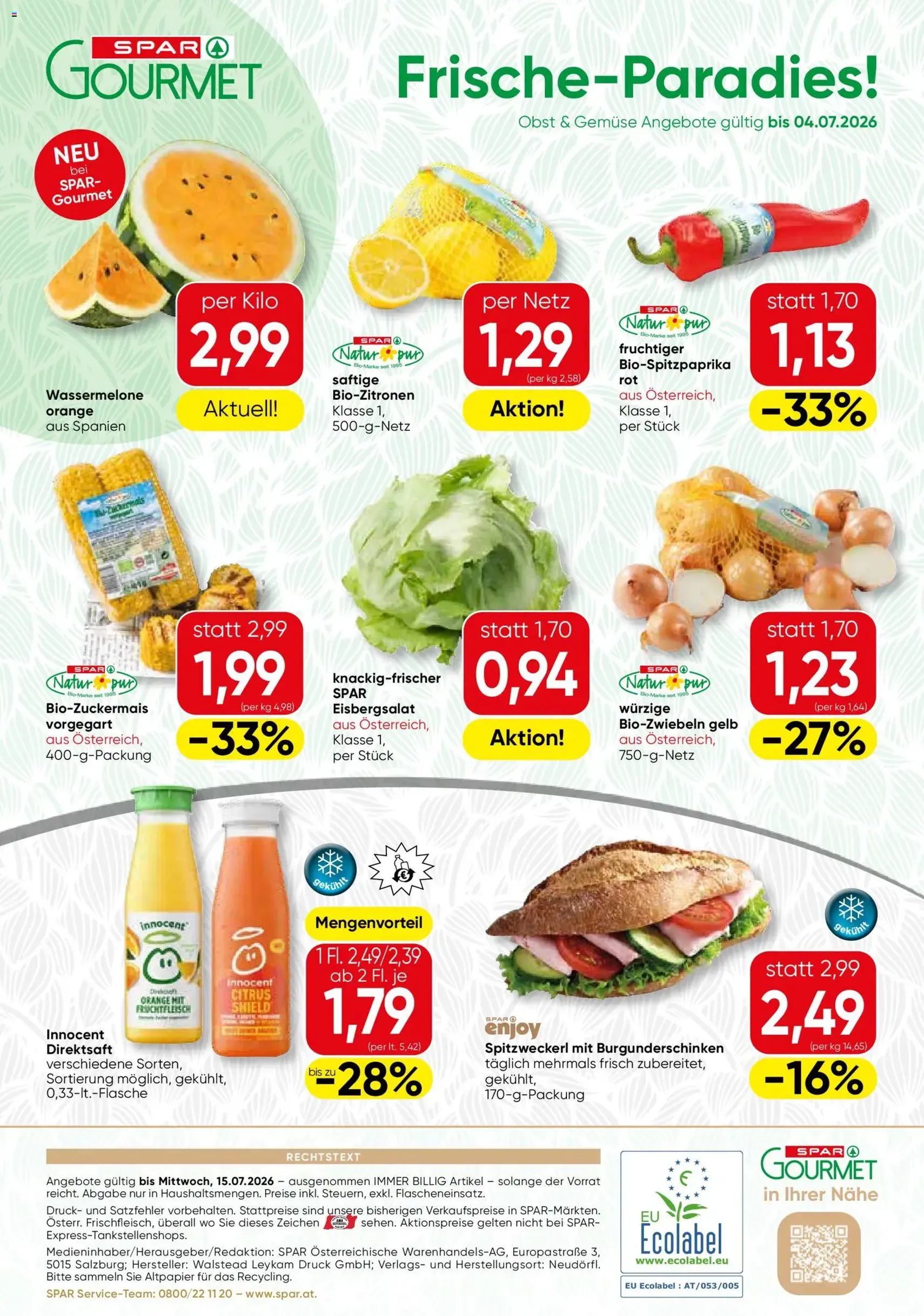 SPAR Gourmet Flugblatt - Gültiger Prospekt ab 01.07.2026, Seite 12 von insgesamt 12