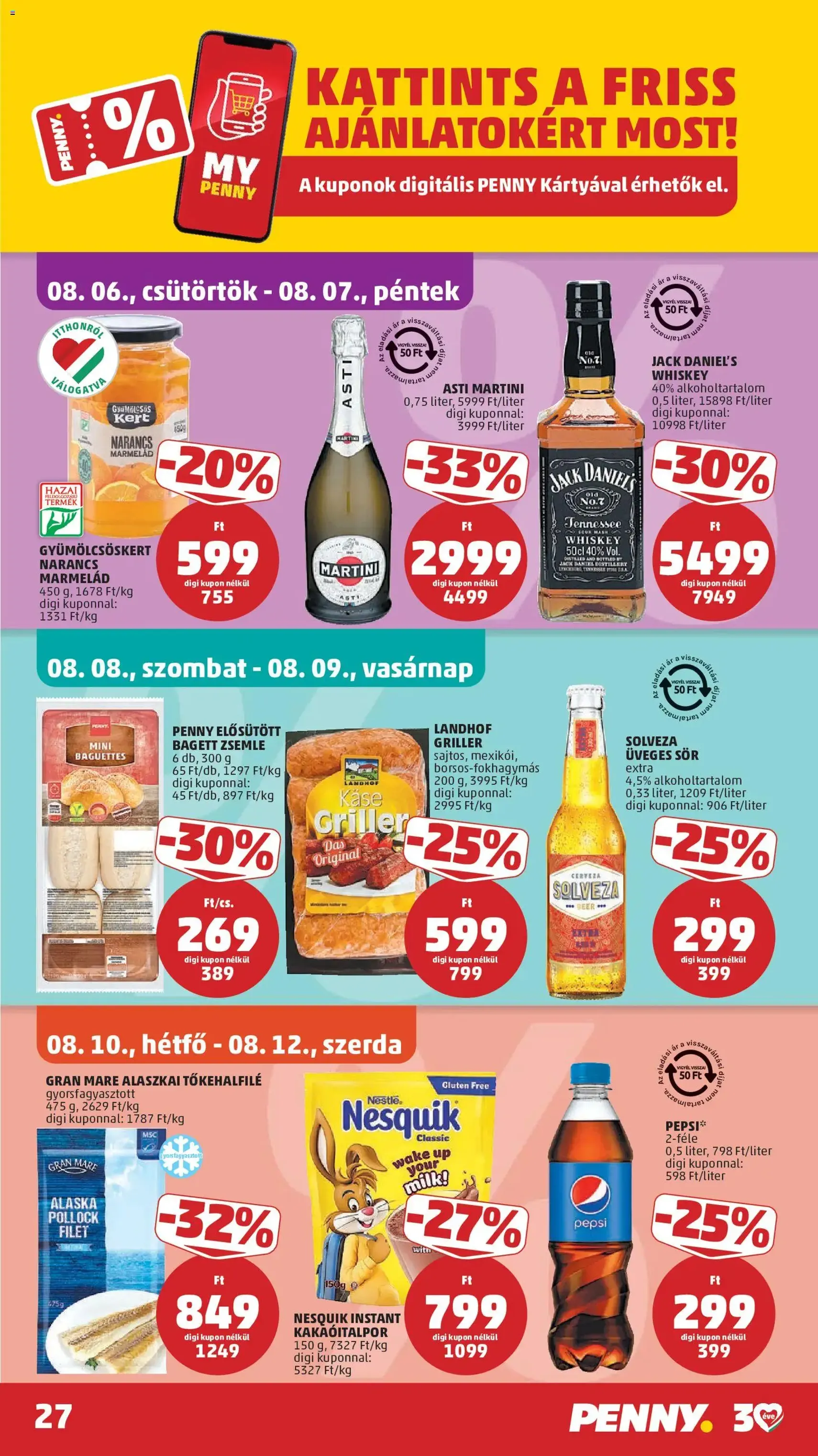 PENNY akciós újság - 2026.08.06. érvényes szórólap 30 oldal 43 oldalból