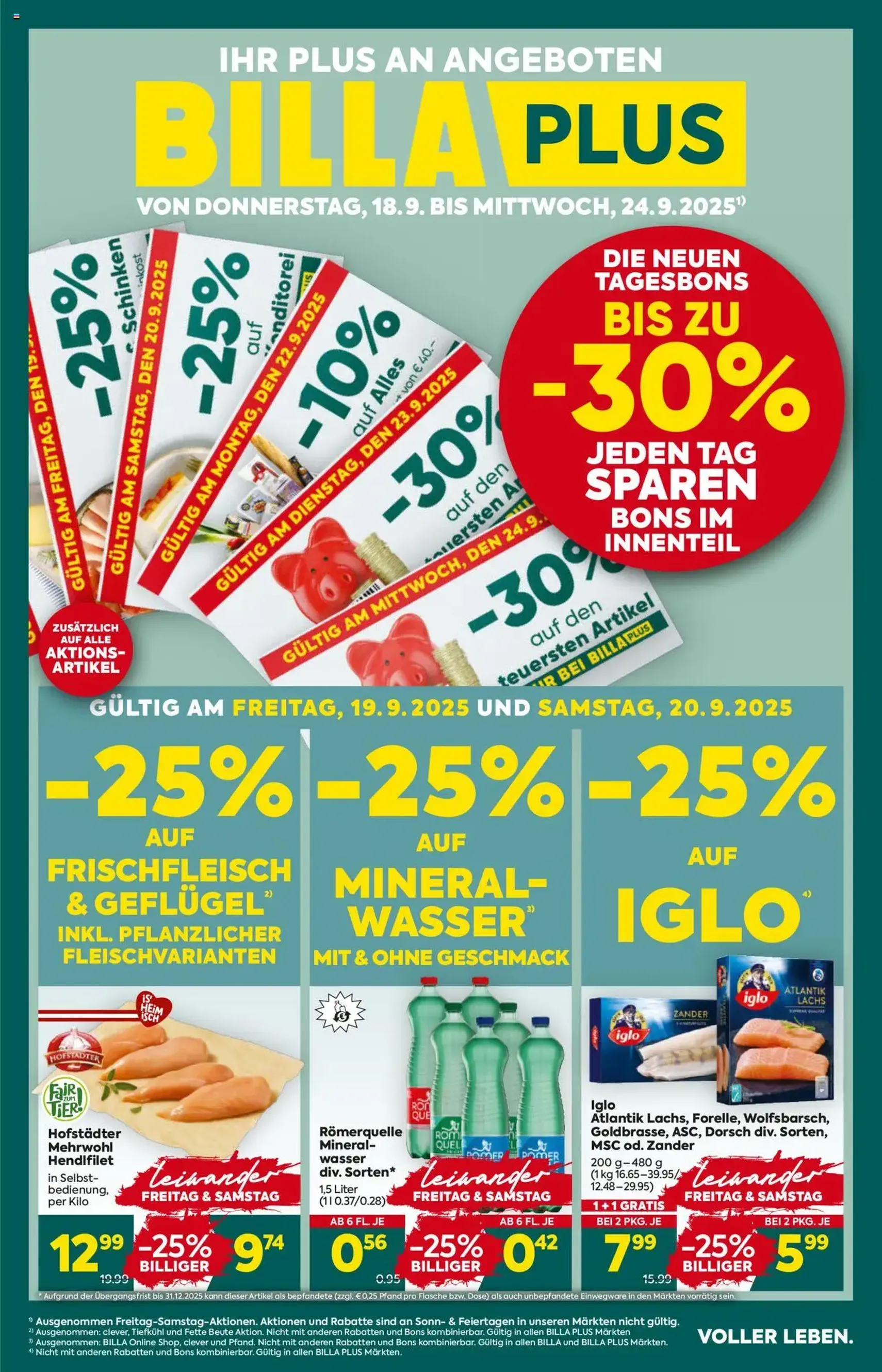 Billa Plus Flugblatt - Gültiger Prospekt ab 18.09.2025, Seite 1 von insgesamt 16