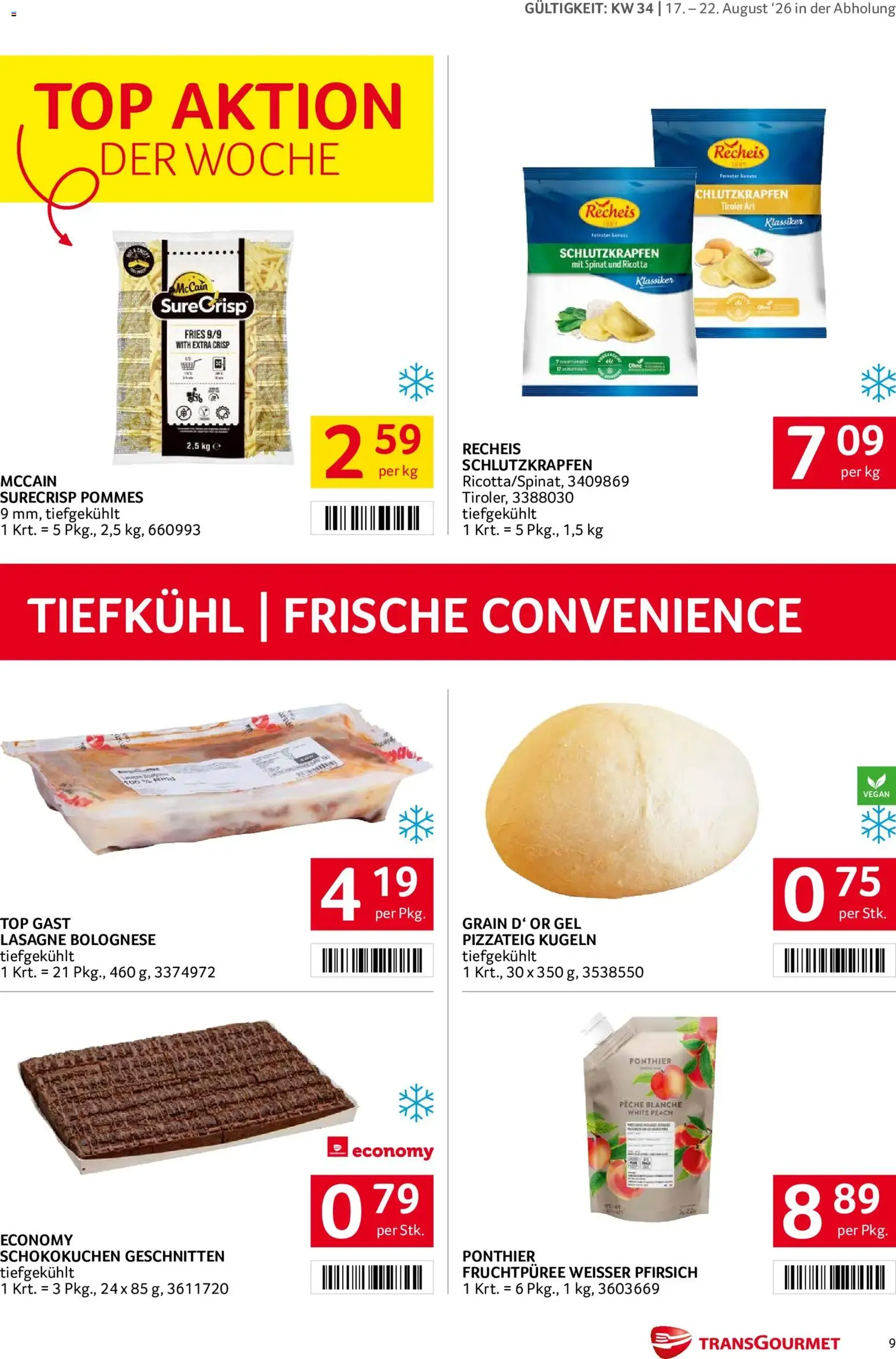 Transgourmet Flugblatt - Gültiger Prospekt ab 17.08.2026, Seite 9 von insgesamt 27