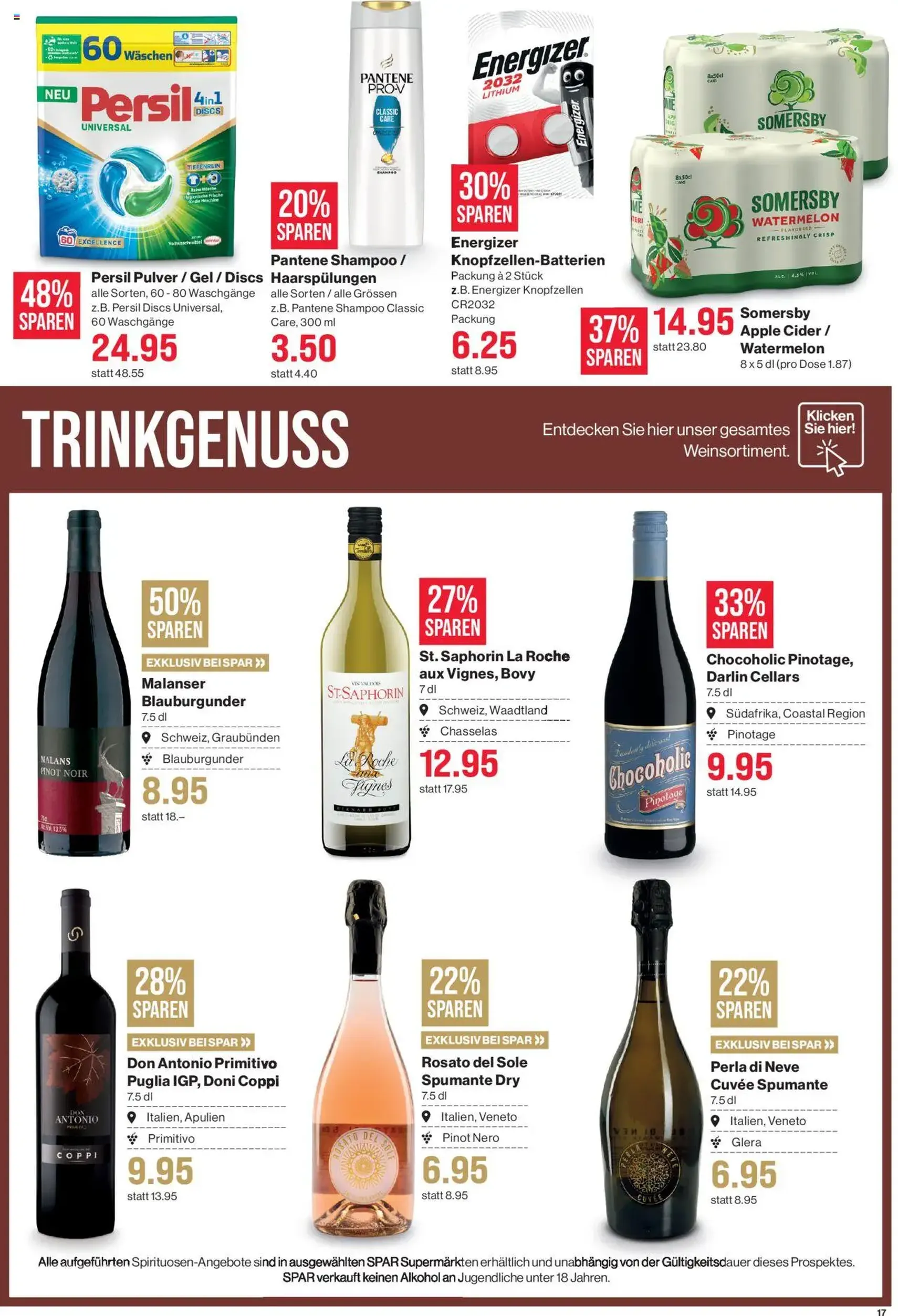 SPAR Aktionen - Gültiger Prospekt ab 28.08.2025, Seite 17 von insgesamt 24 SPAR Aktionen - Gültiger Prospekt ab 28.08.2025, Seite 17 von insgesamt 24