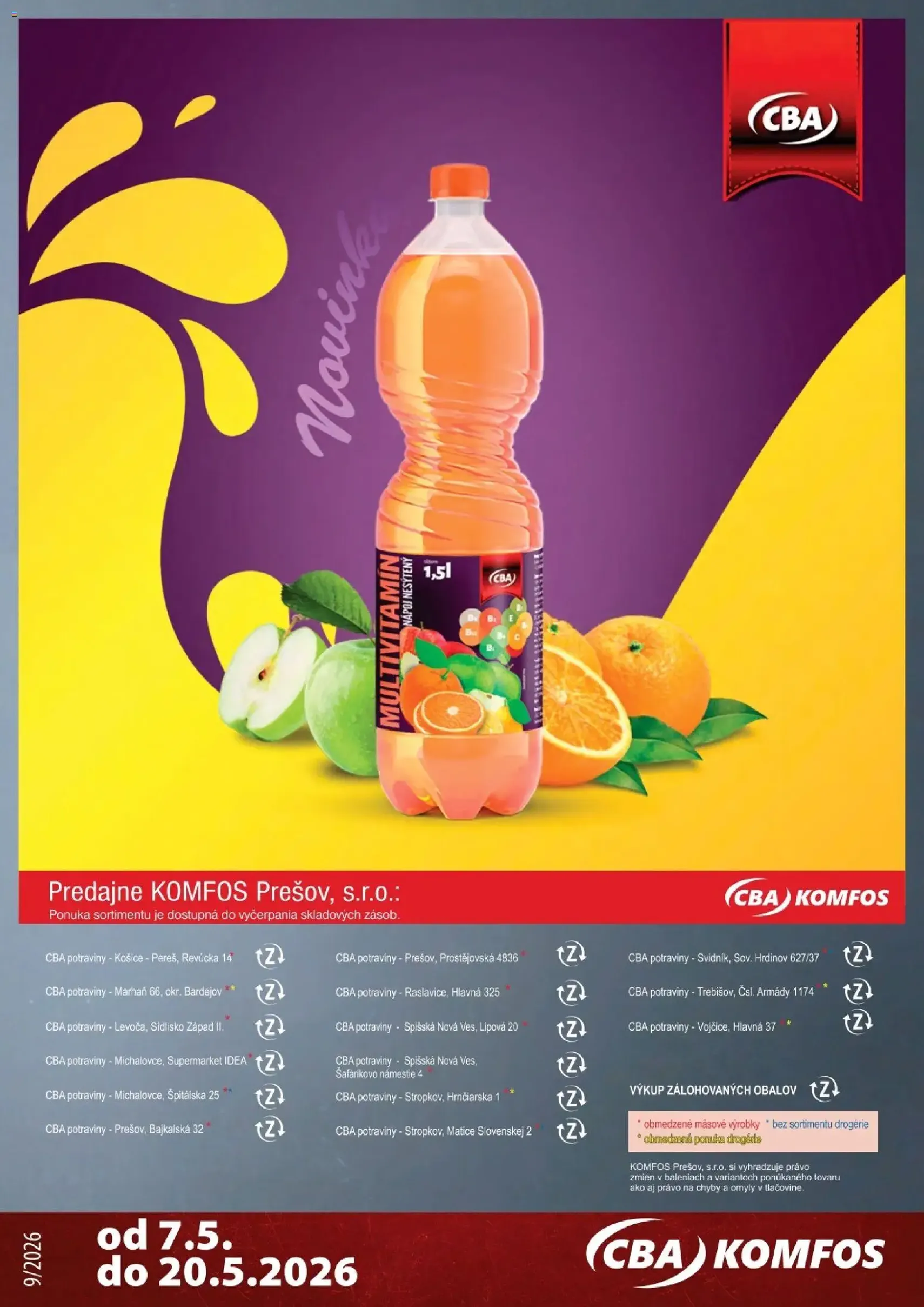 CBA Komfos leták - platný leták od 07.05.2026 strana 28 z 32