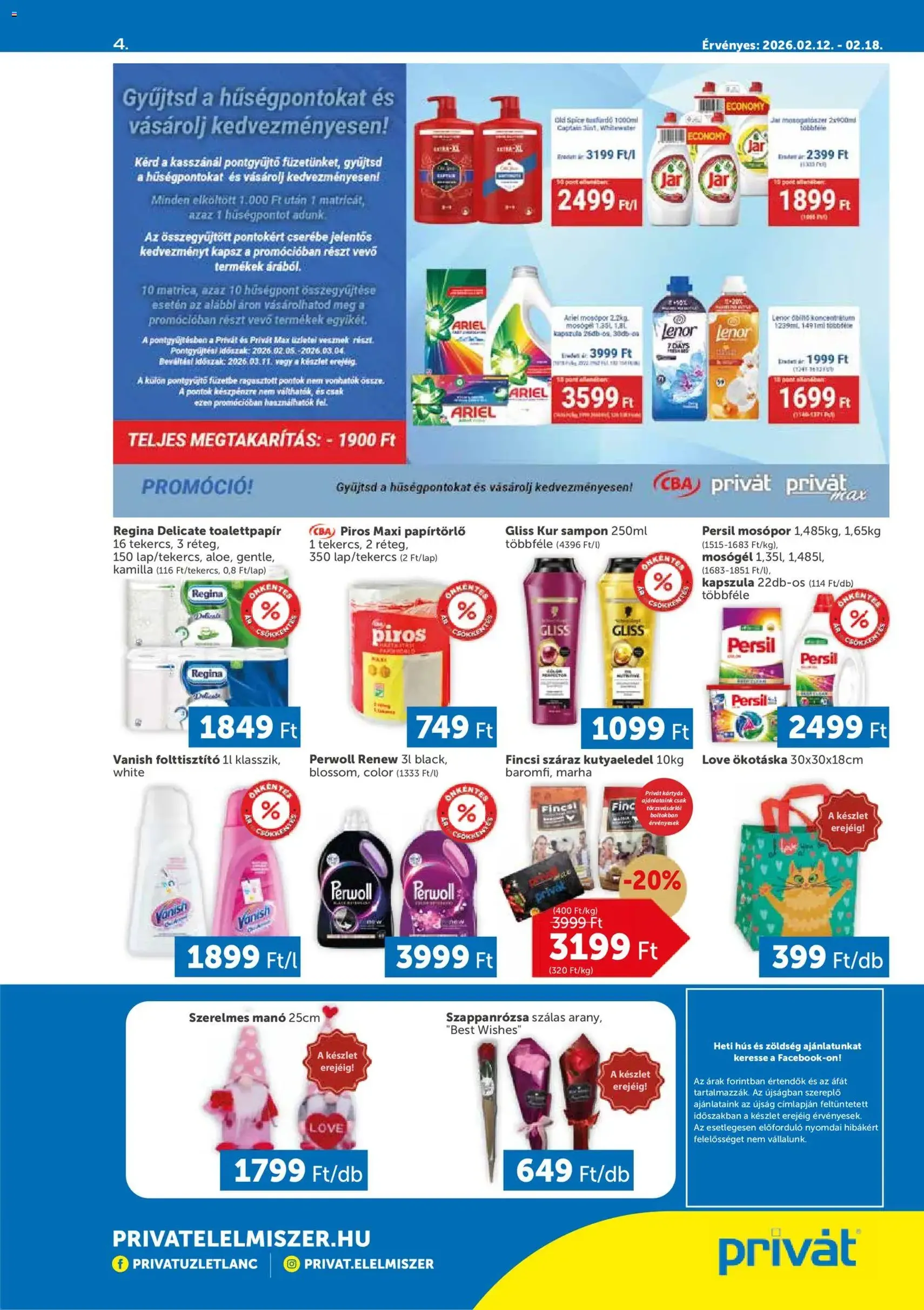 PRIVÁT Akciós újság - 2026.02.12. érvényes szórólap 4 oldal 4 oldalból