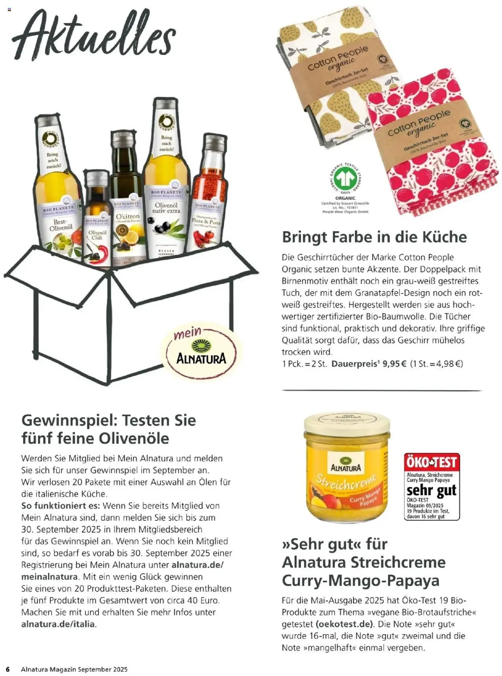 Alnatura Prospekt - Gültiger Prospekt ab 01.09.2025, Seite 6 von insgesamt 64 Alnatura Prospekt - Gültiger Prospekt ab 01.09.2025, Seite 6 von insgesamt 64