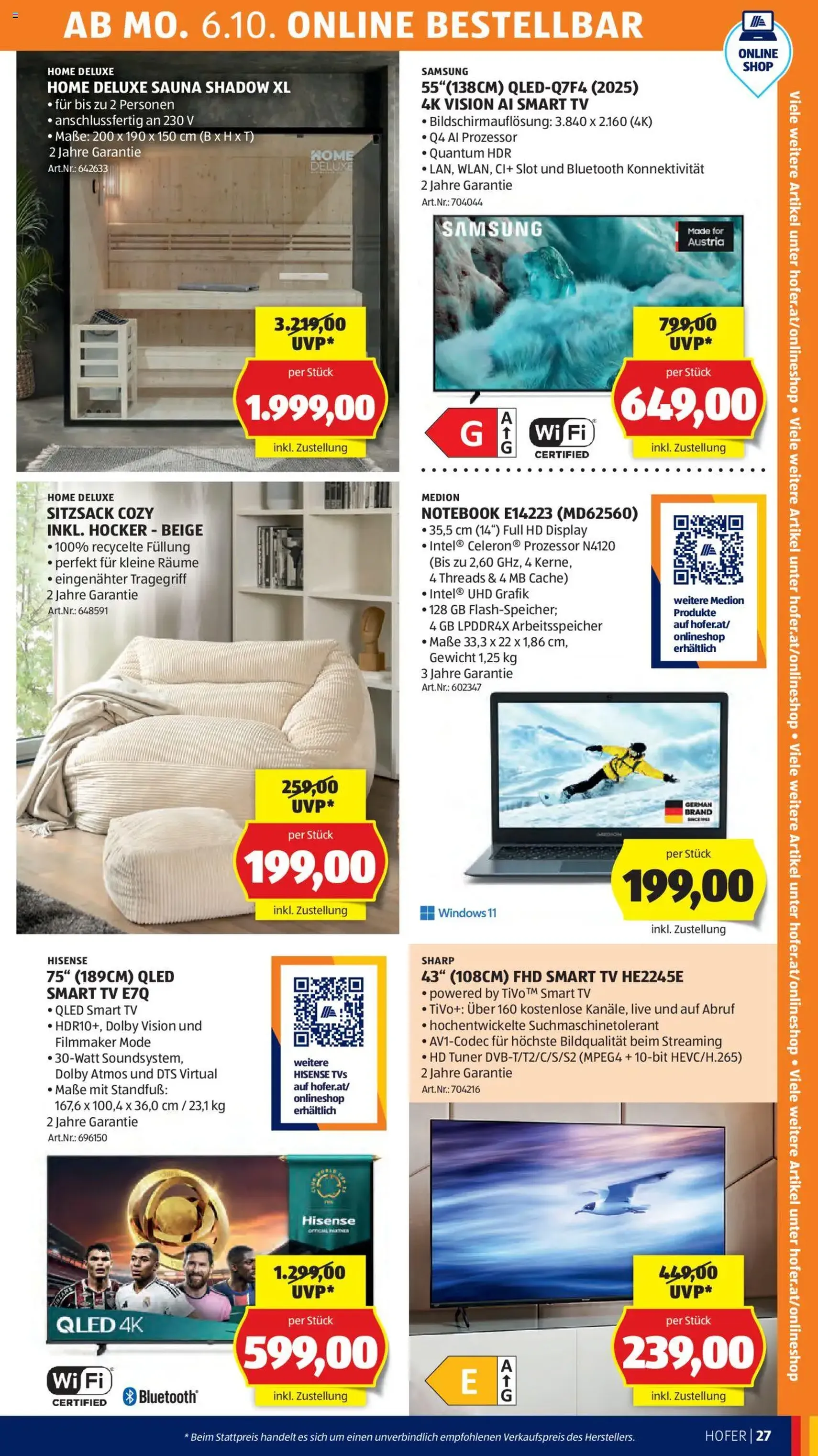 Hofer Flugblatt - Gültiger Prospekt ab 03.10.2025, Seite 31 von insgesamt 45