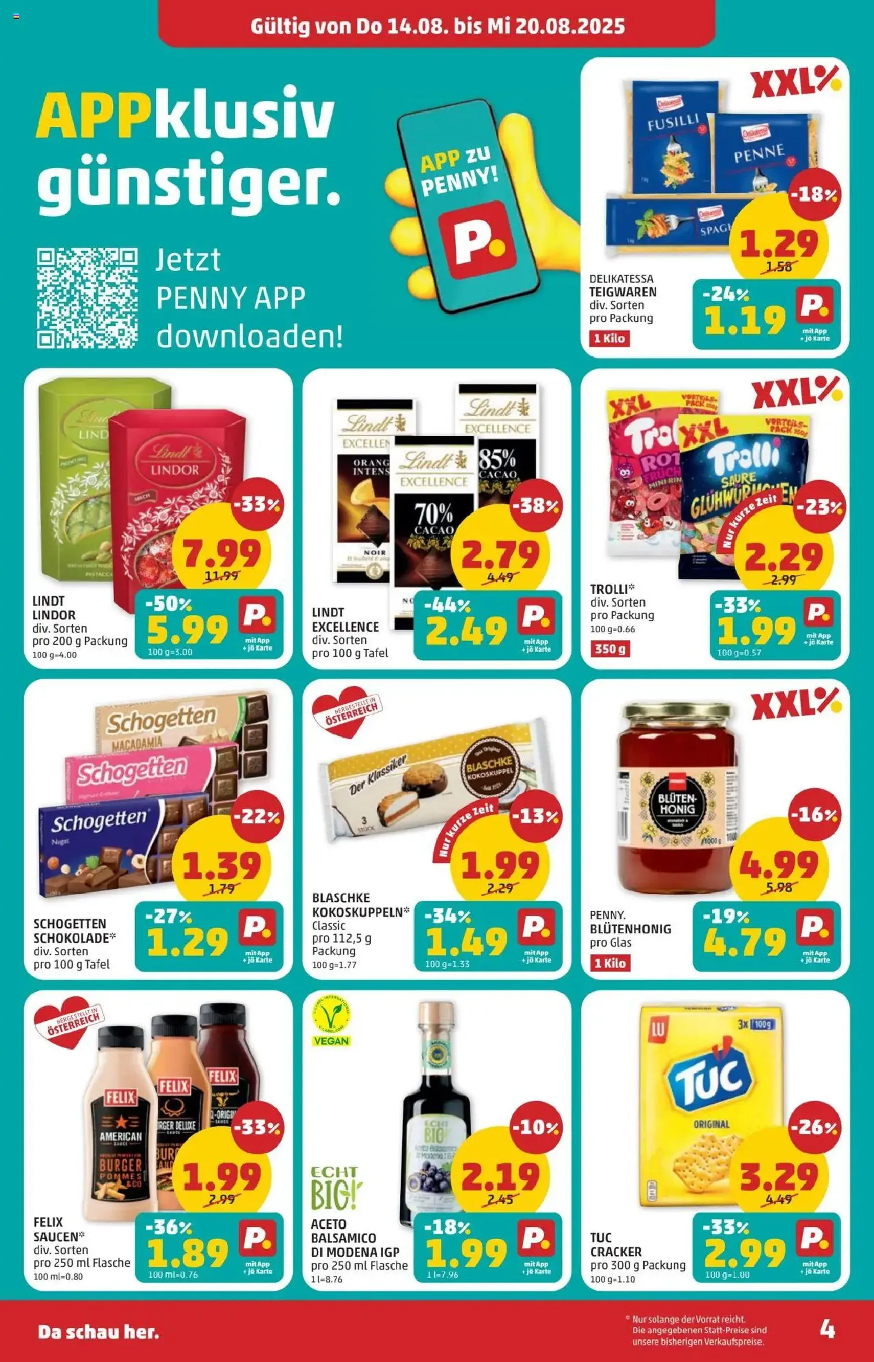 Penny Markt Flugblatt - Gültiger Prospekt ab 14.08.2025, Seite 4 von insgesamt 28 Penny Markt Flugblatt - Gültiger Prospekt ab 14.08.2025, Seite 4 von insgesamt 28