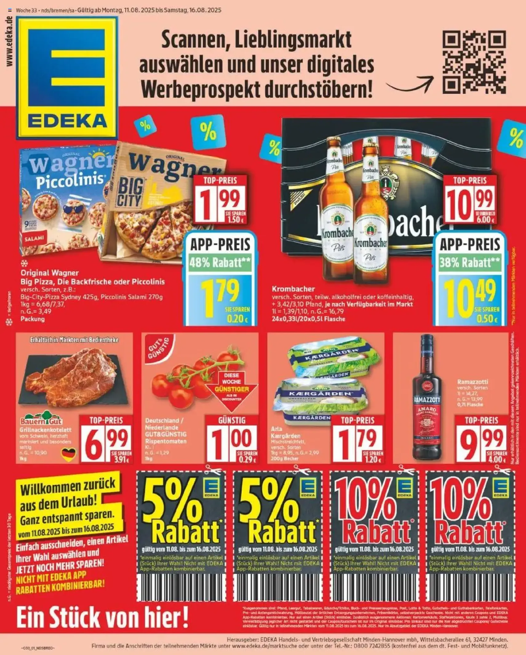 Edeka Prospekt - Gültiger Prospekt ab 11.08.2025, Seite 1 von insgesamt 18 Edeka Prospekt - Gültiger Prospekt ab 11.08.2025, Seite 1 von insgesamt 18