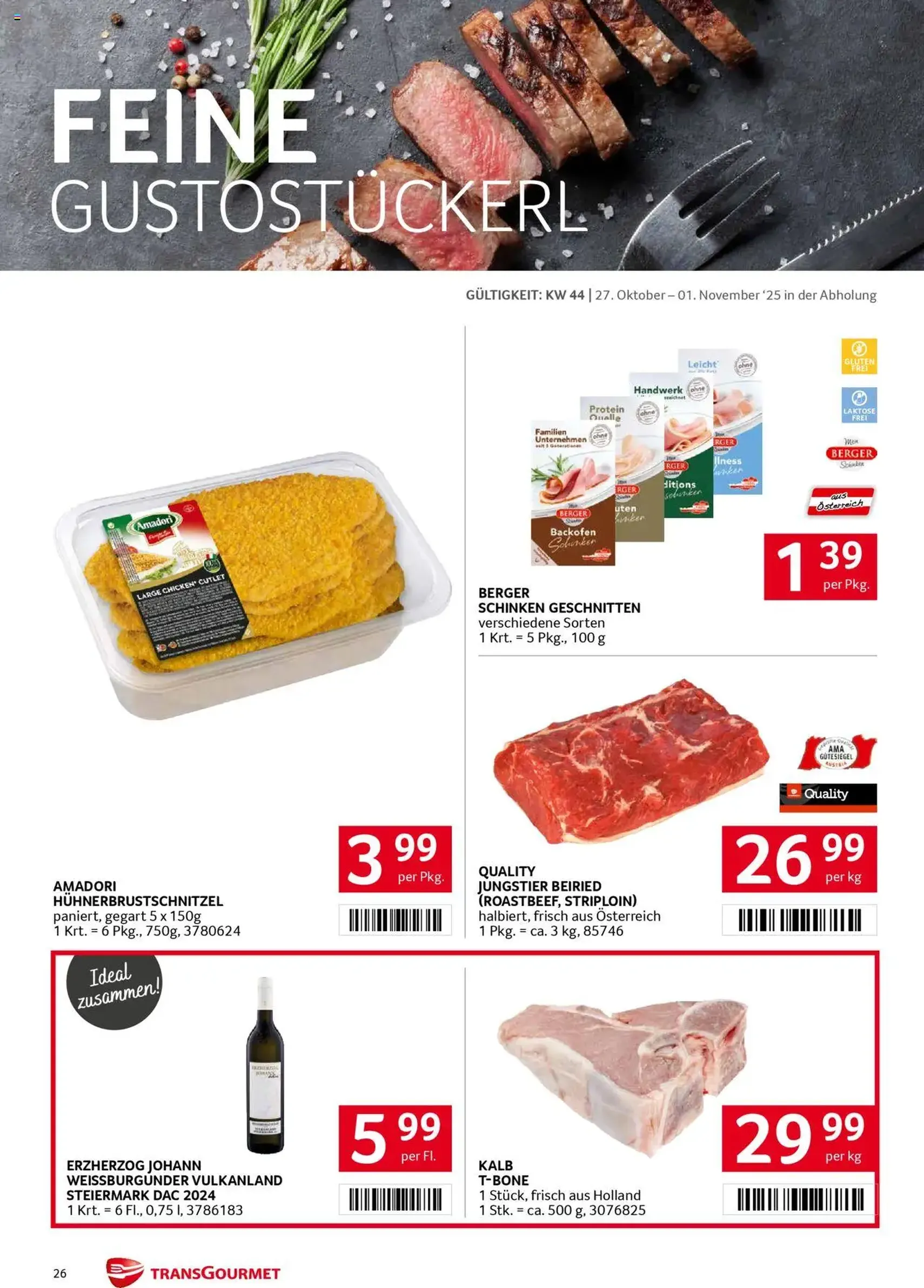 Transgourmet Flugblatt - Gültiger Prospekt ab 26.10.2025, Seite 26 von insgesamt 32 Transgourmet Flugblatt - Gültiger Prospekt ab 26.10.2025, Seite 26 von insgesamt 32