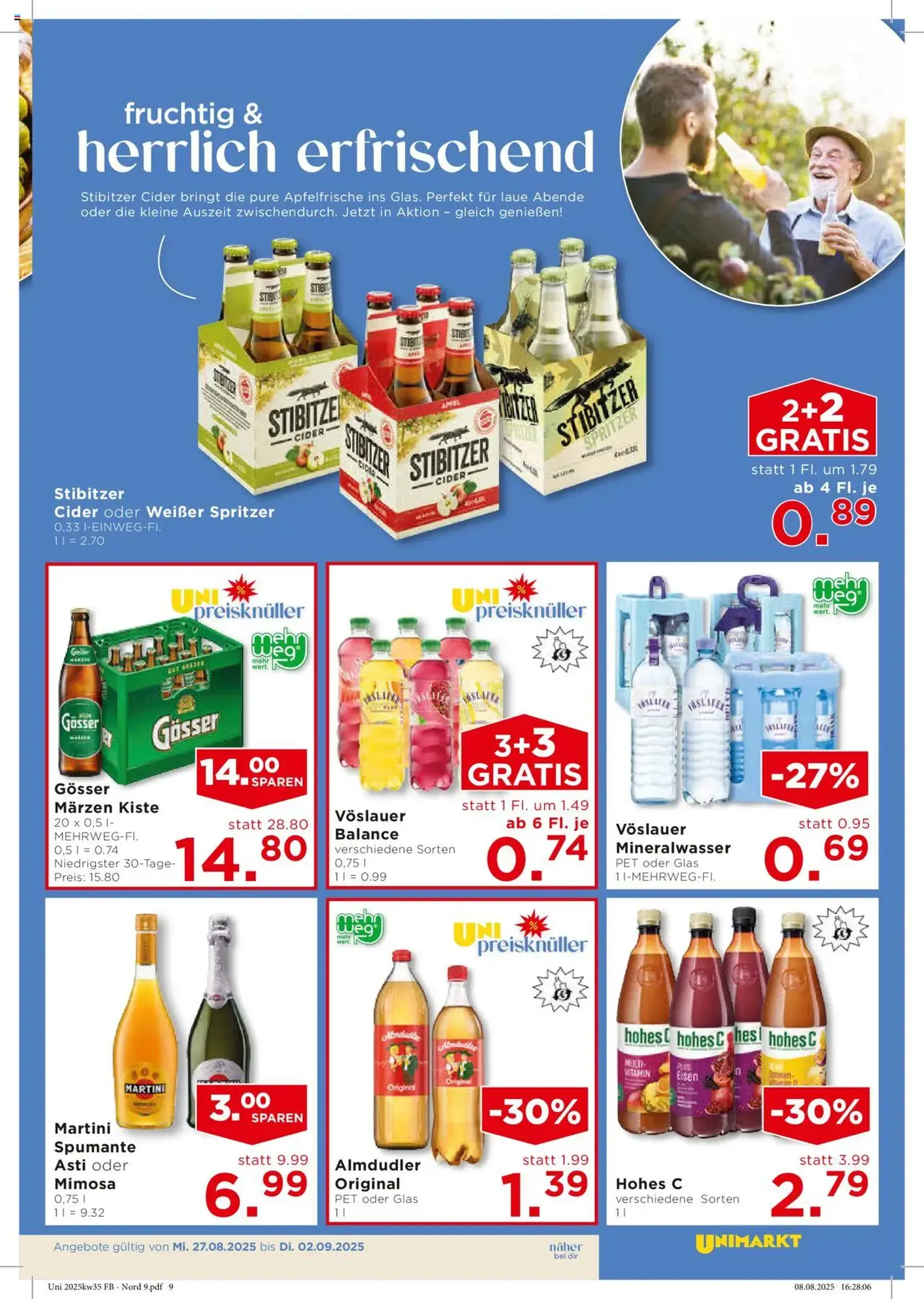 Unimarkt Flugblatt - Gültiger Prospekt ab 27.08.2025, Seite 9 von insgesamt 12