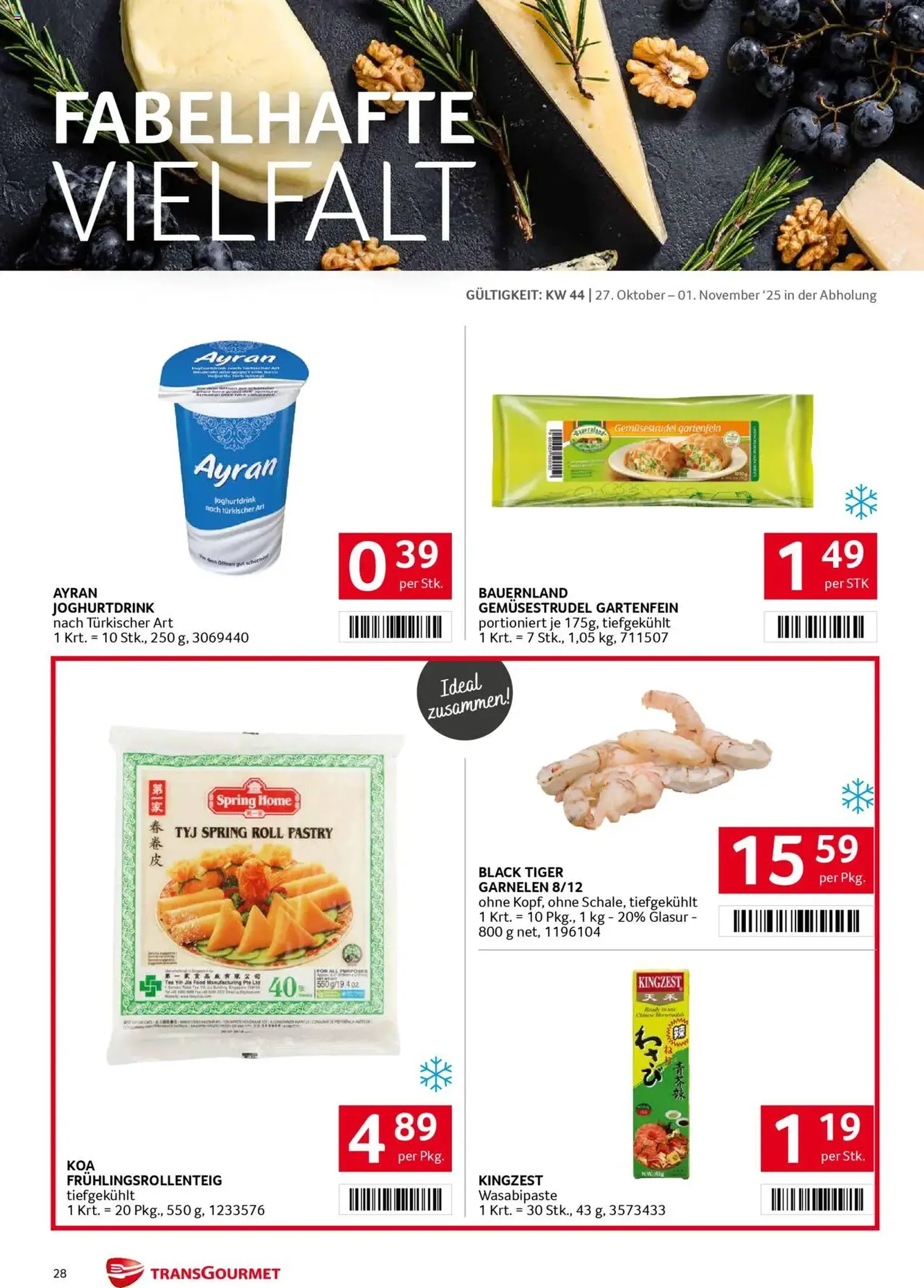 Transgourmet Flugblatt - Gültiger Prospekt ab 26.10.2025, Seite 28 von insgesamt 32 Transgourmet Flugblatt - Gültiger Prospekt ab 26.10.2025, Seite 28 von insgesamt 32
