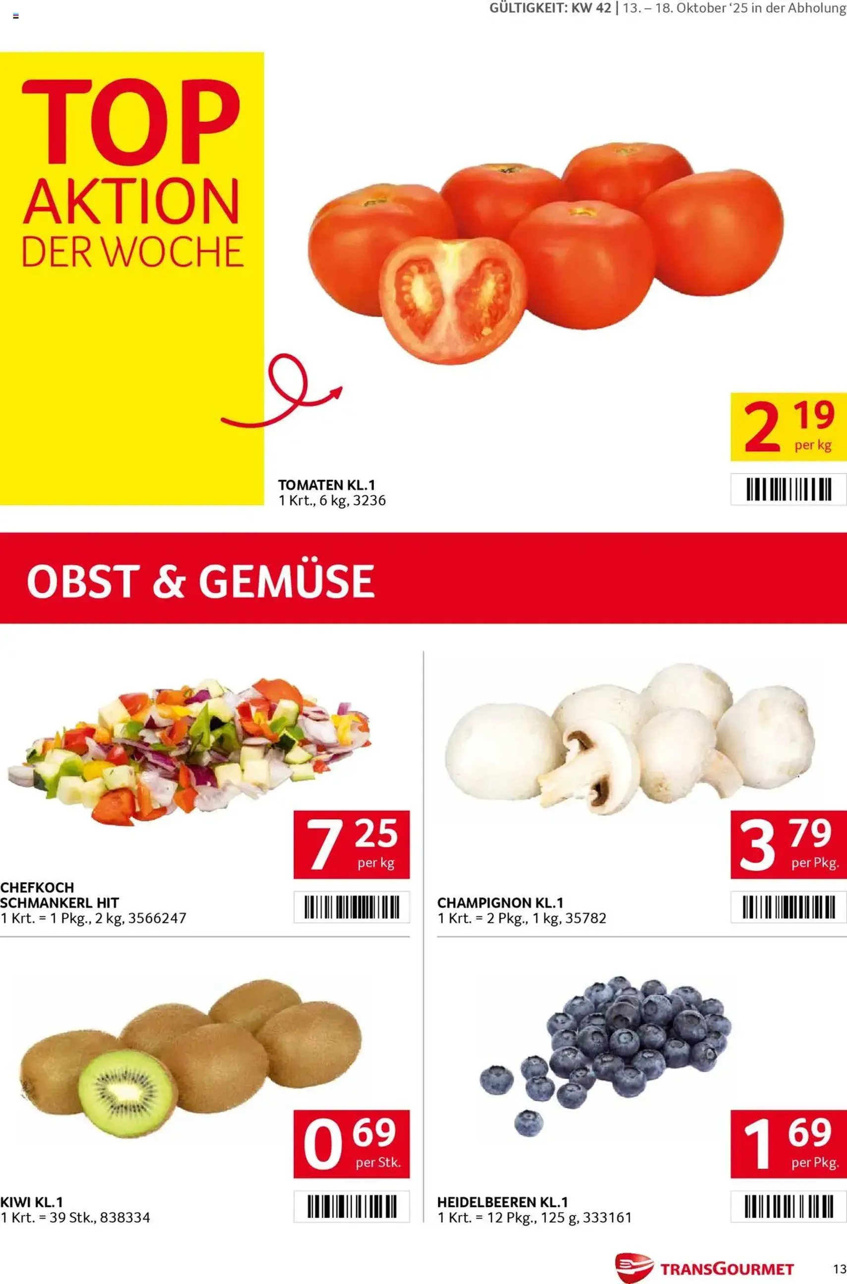 Transgourmet Flugblatt - Gültiger Prospekt ab 13.10.2025, Seite 13 von insgesamt 28