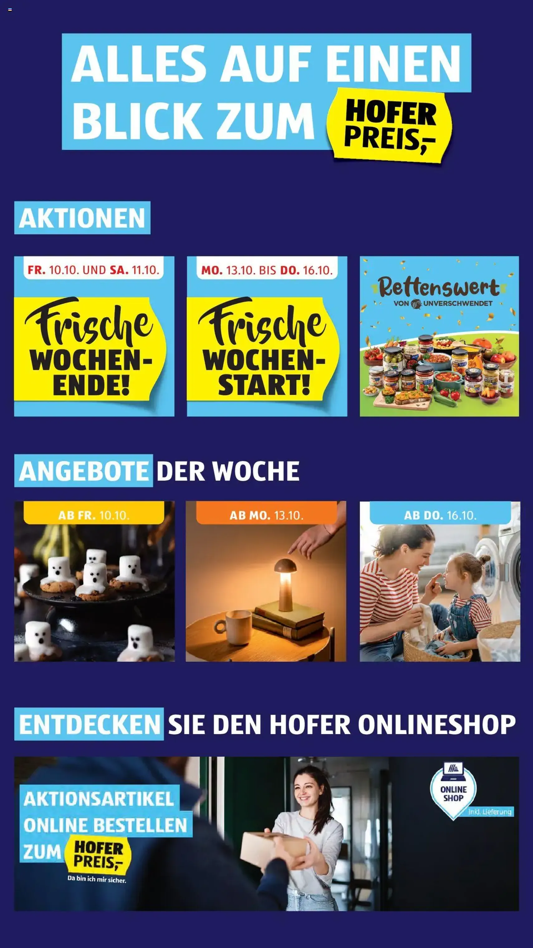 Hofer Flugblatt - Gültiger Prospekt ab 10.10.2025, Seite 2 von insgesamt 40