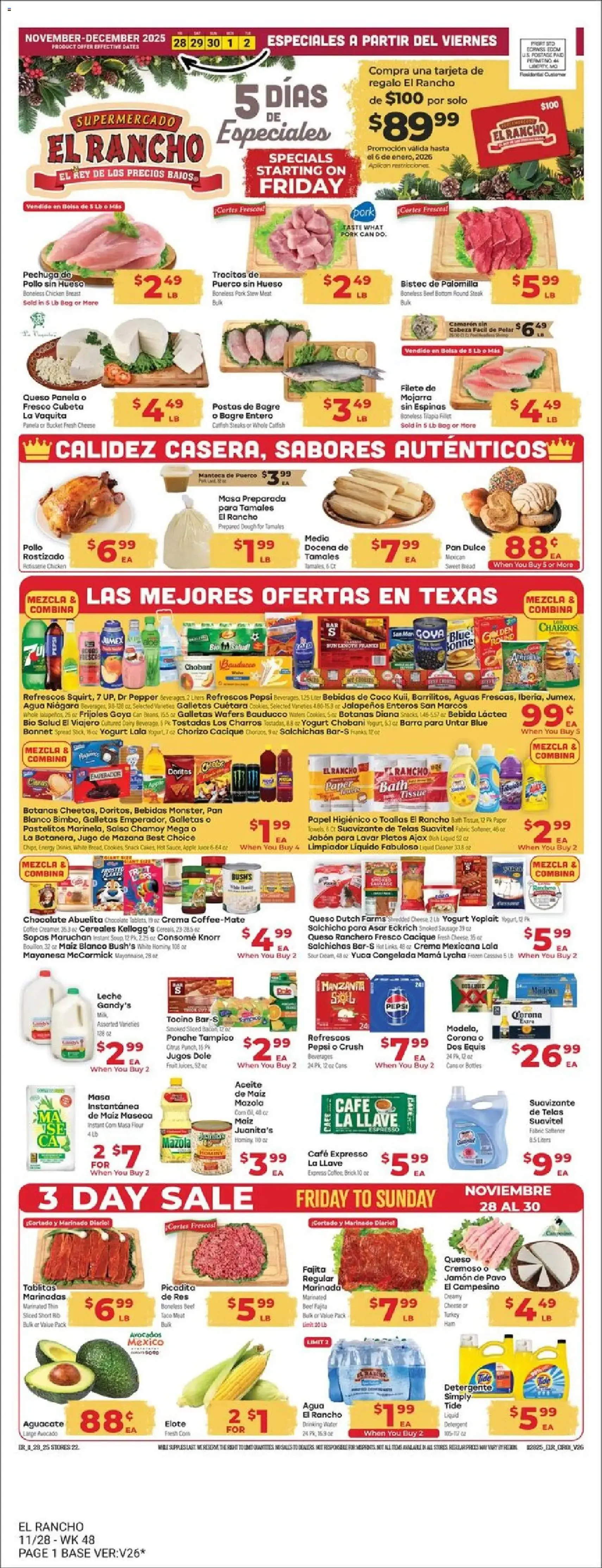 El Rancho Weekly Ad - valid flyer from 11/28/2025, page 1 of 4