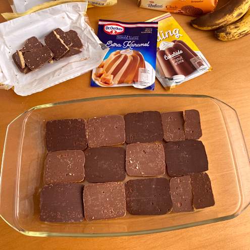 Tort fără coacere cu caramel și ciocolată - pasul de preparare 1