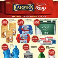 KARMEN CBA leták - náhľad letáku platný od 03.09.2026