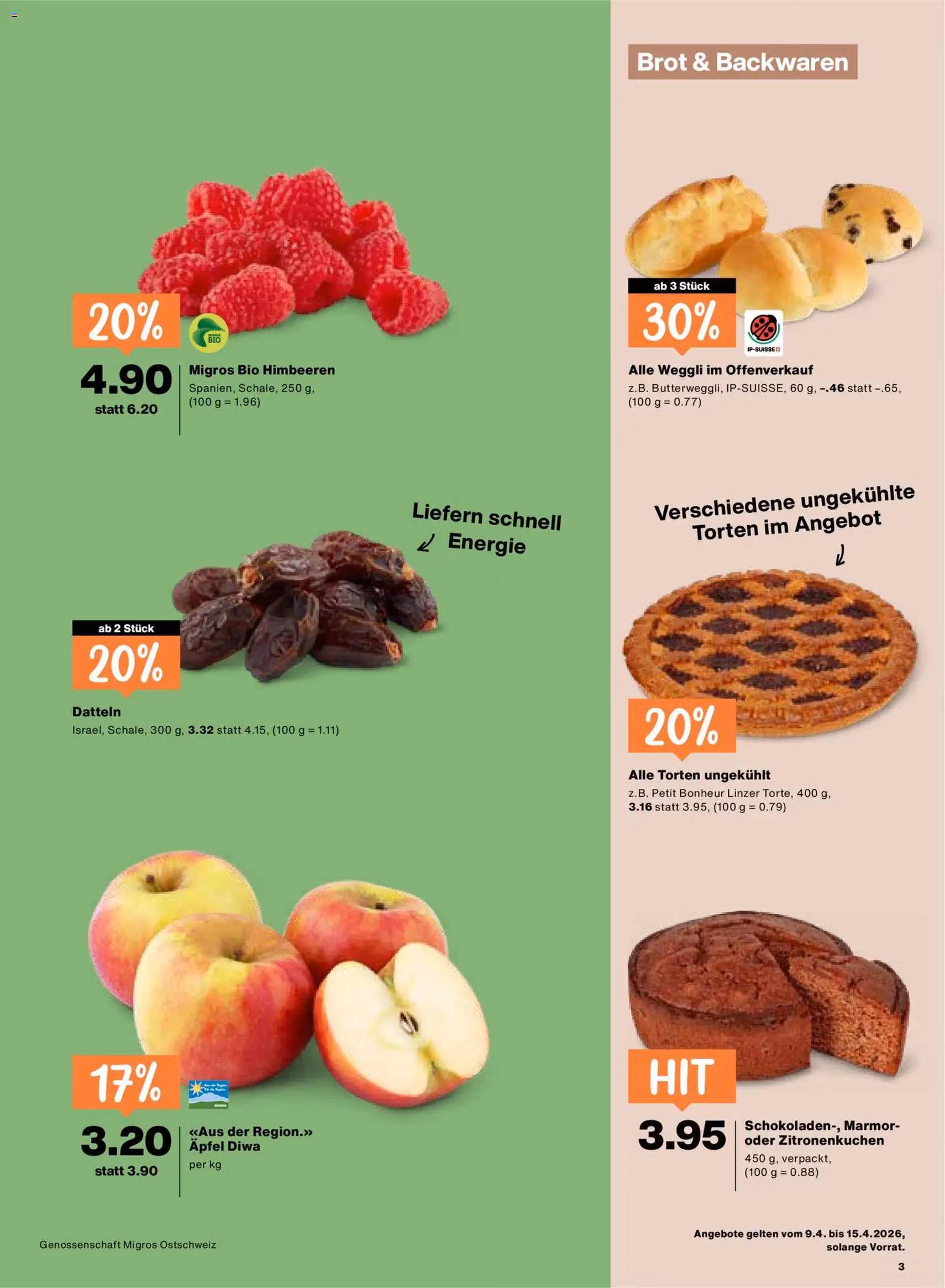 Migros aktionen - Gültiger Prospekt ab 09.04.2026, Seite 3 von insgesamt 24