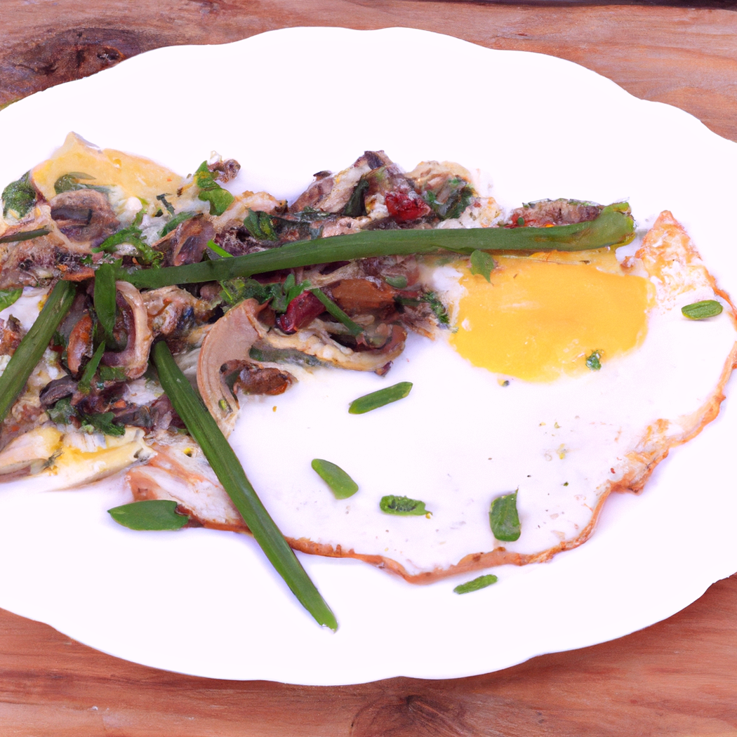 Ricetta per le uova strapazzate con funghi all'aglio con verdure