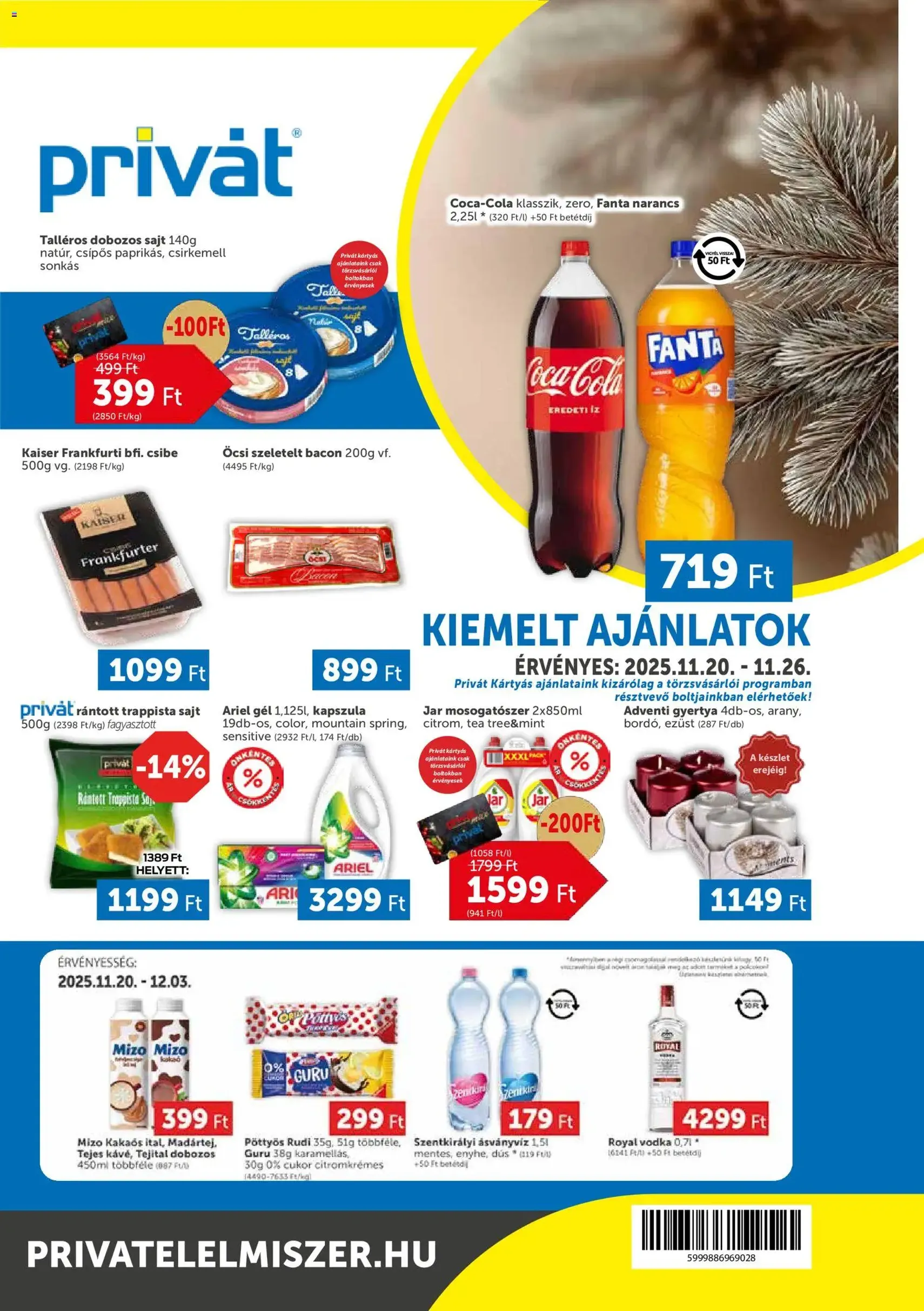 PRIVÁT Akciós újság - 2025.11.20. érvényes szórólap 1 oldal 4 oldalból
